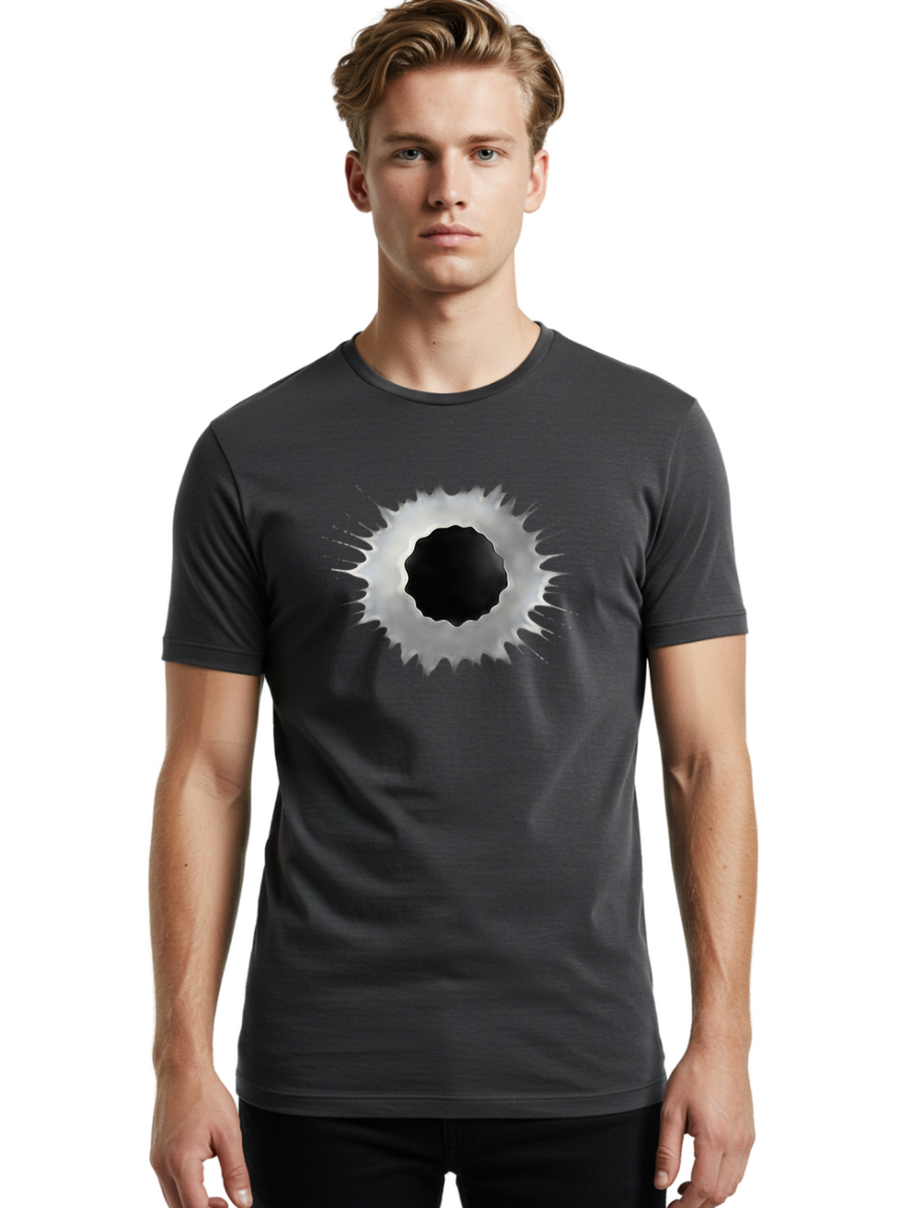 Bullet-Hole Men'S Graphic Tee, 100% Cotton, Comfortable Casual Summer Wear, Machine Washable, Vintage Camera, Old Camera, Antique Camera, Black Camera, Classic Photography, Photography Equipment, Nostalgic Device, Film Camera, Camera Art Bao155