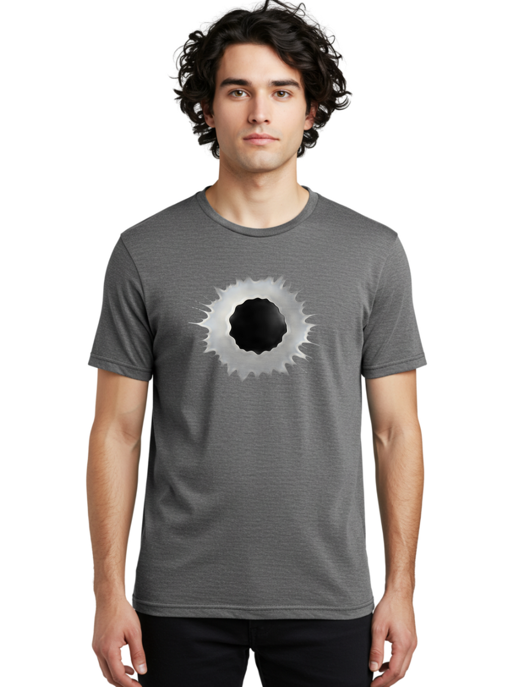 Bullet-Hole Men'S Graphic Tee, 100% Cotton, Comfortable Casual Summer Wear, Machine Washable, Vintage Camera, Old Camera, Antique Camera, Black Camera, Classic Photography, Photography Equipment, Nostalgic Device, Film Camera, Camera Art Bao155