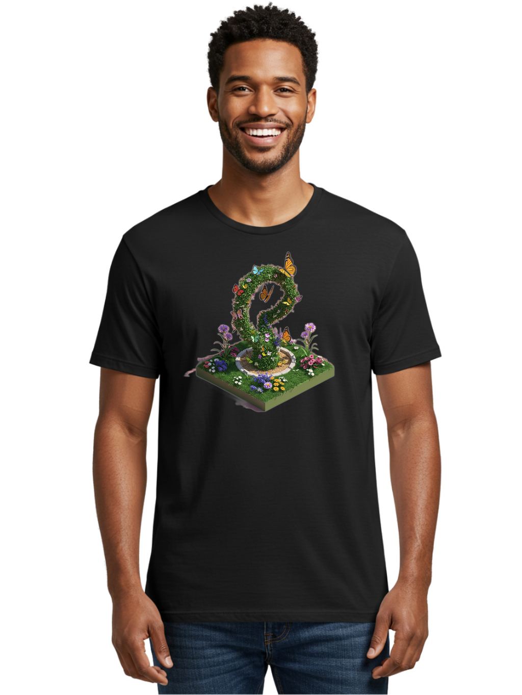 Butterfly-Garden-Heart Men'S Graphic Tee, 100% Cotton, Comfortable Casual Summer Wear, Machine Washable, Vintage Camera, Old Camera, Antique Camera, Black Camera, Classic Photography, Photography Equipment, Nostalgic Device, Film Camera, Bao162