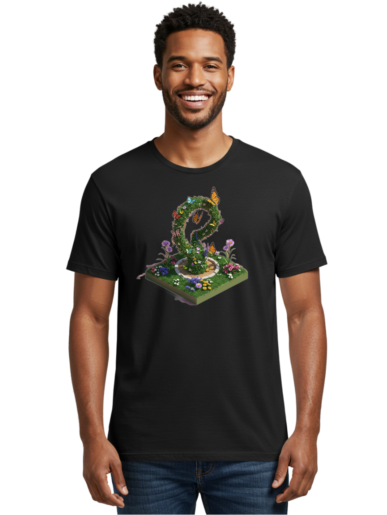 Butterfly-Garden-Heart Men'S Graphic Tee, 100% Cotton, Comfortable Casual Summer Wear, Machine Washable, Vintage Camera, Old Camera, Antique Camera, Black Camera, Classic Photography, Photography Equipment, Nostalgic Device, Film Camera, Bao162