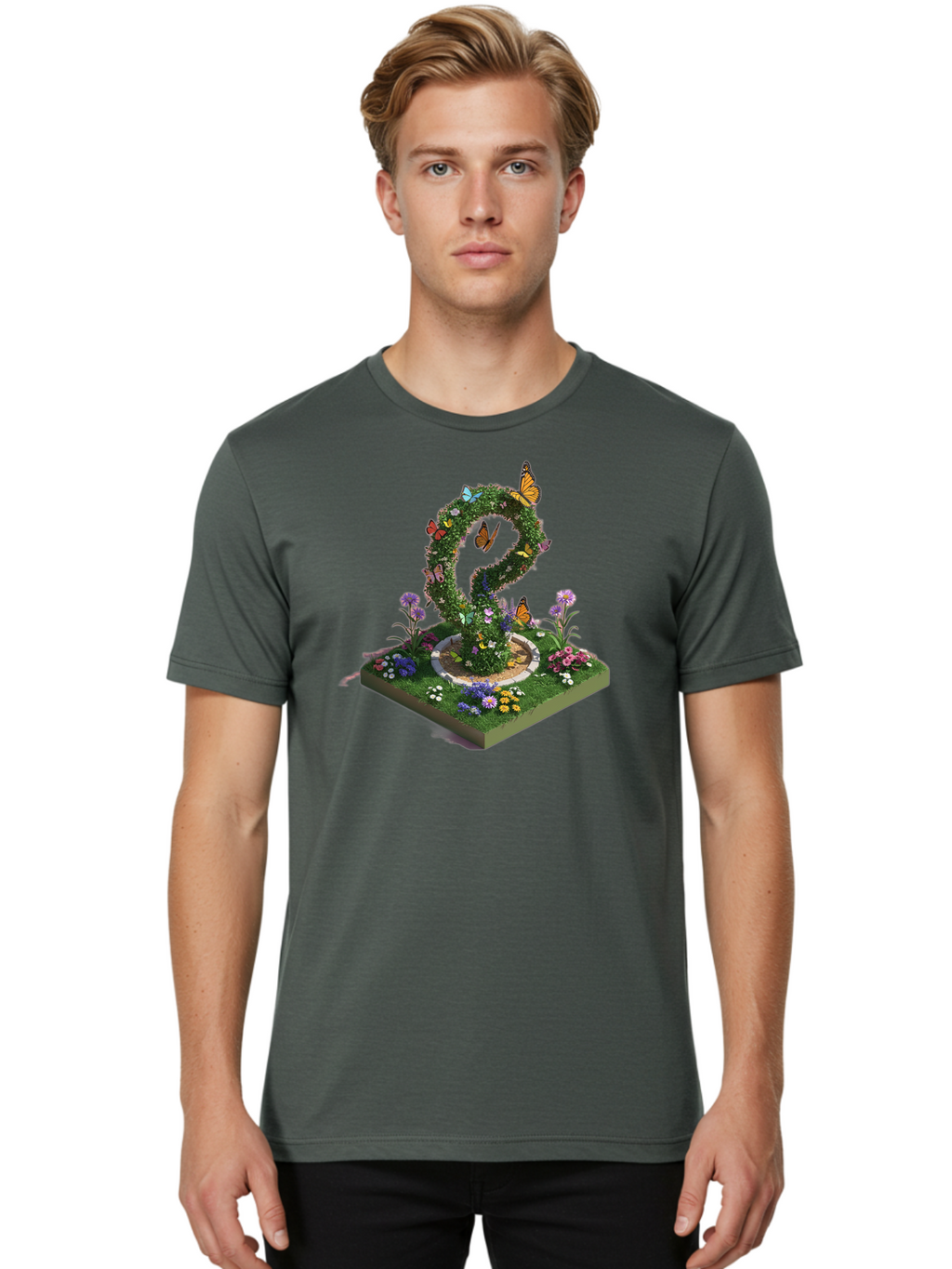 Butterfly-Garden-Heart Men'S Graphic Tee, 100% Cotton, Comfortable Casual Summer Wear, Machine Washable, Vintage Camera, Old Camera, Antique Camera, Black Camera, Classic Photography, Photography Equipment, Nostalgic Device, Film Camera, Bao162