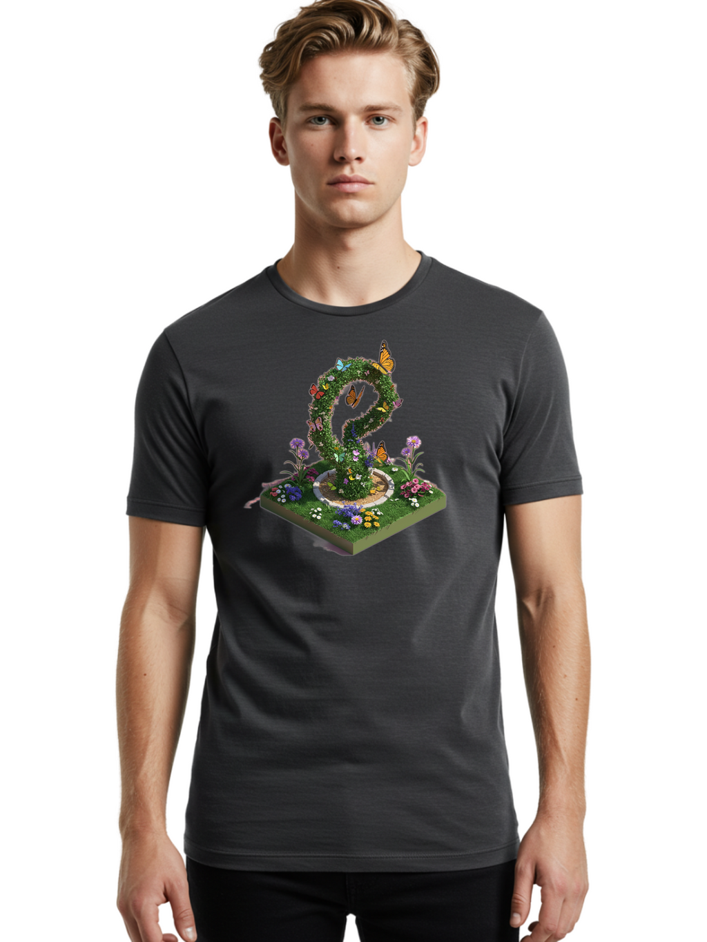 Butterfly-Garden-Heart Men'S Graphic Tee, 100% Cotton, Comfortable Casual Summer Wear, Machine Washable, Vintage Camera, Old Camera, Antique Camera, Black Camera, Classic Photography, Photography Equipment, Nostalgic Device, Film Camera, Bao162