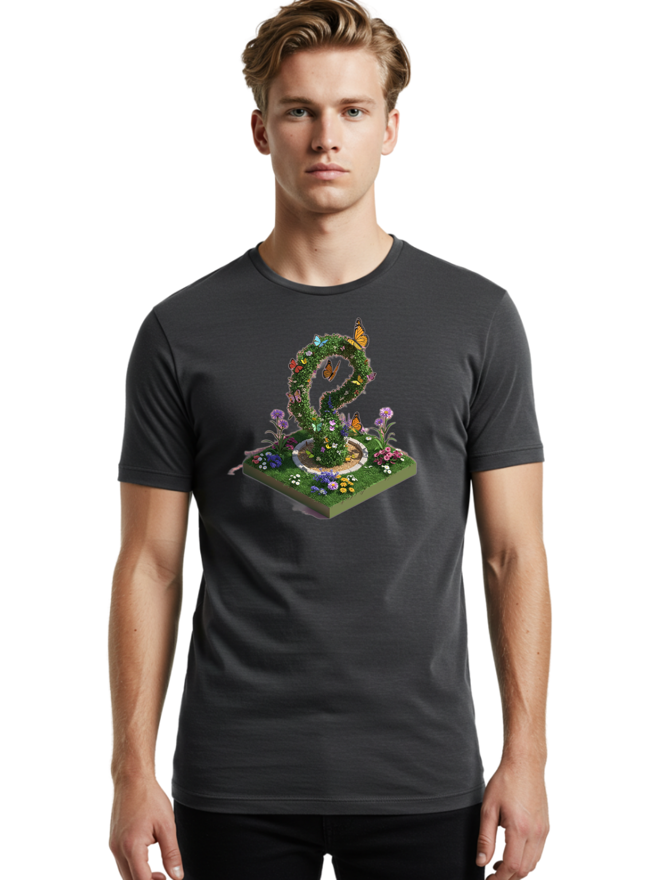 Butterfly-Garden-Heart Men'S Graphic Tee, 100% Cotton, Comfortable Casual Summer Wear, Machine Washable, Vintage Camera, Old Camera, Antique Camera, Black Camera, Classic Photography, Photography Equipment, Nostalgic Device, Film Camera, Bao162
