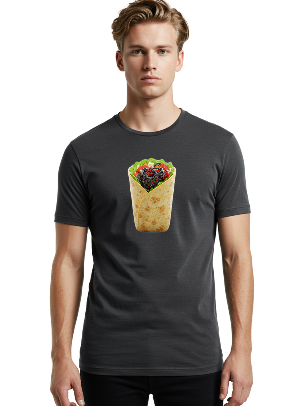 Cable-Wrapped-In-Tortilla Men'S Graphic Tee, 100% Cotton, Comfortable Casual Summer Wear, Machine Washable, Vintage Camera, Old Camera, Antique Camera, Black Camera, Classic Photography, Photography Equipment, Nostalgic Device, Film Camera, Bao163