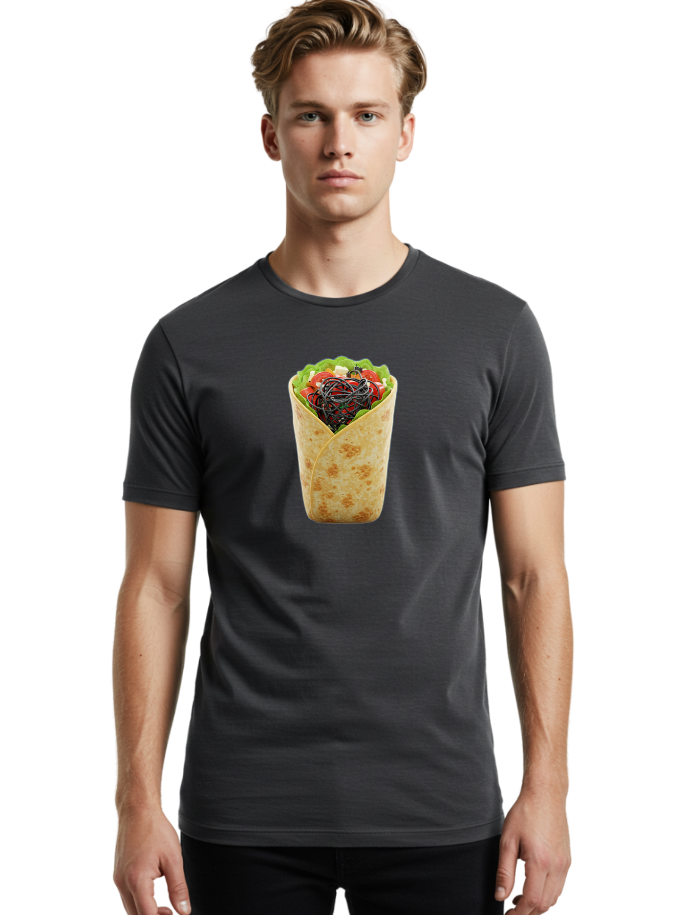 Cable-Wrapped-In-Tortilla Men'S Graphic Tee, 100% Cotton, Comfortable Casual Summer Wear, Machine Washable, Vintage Camera, Old Camera, Antique Camera, Black Camera, Classic Photography, Photography Equipment, Nostalgic Device, Film Camera, Bao163