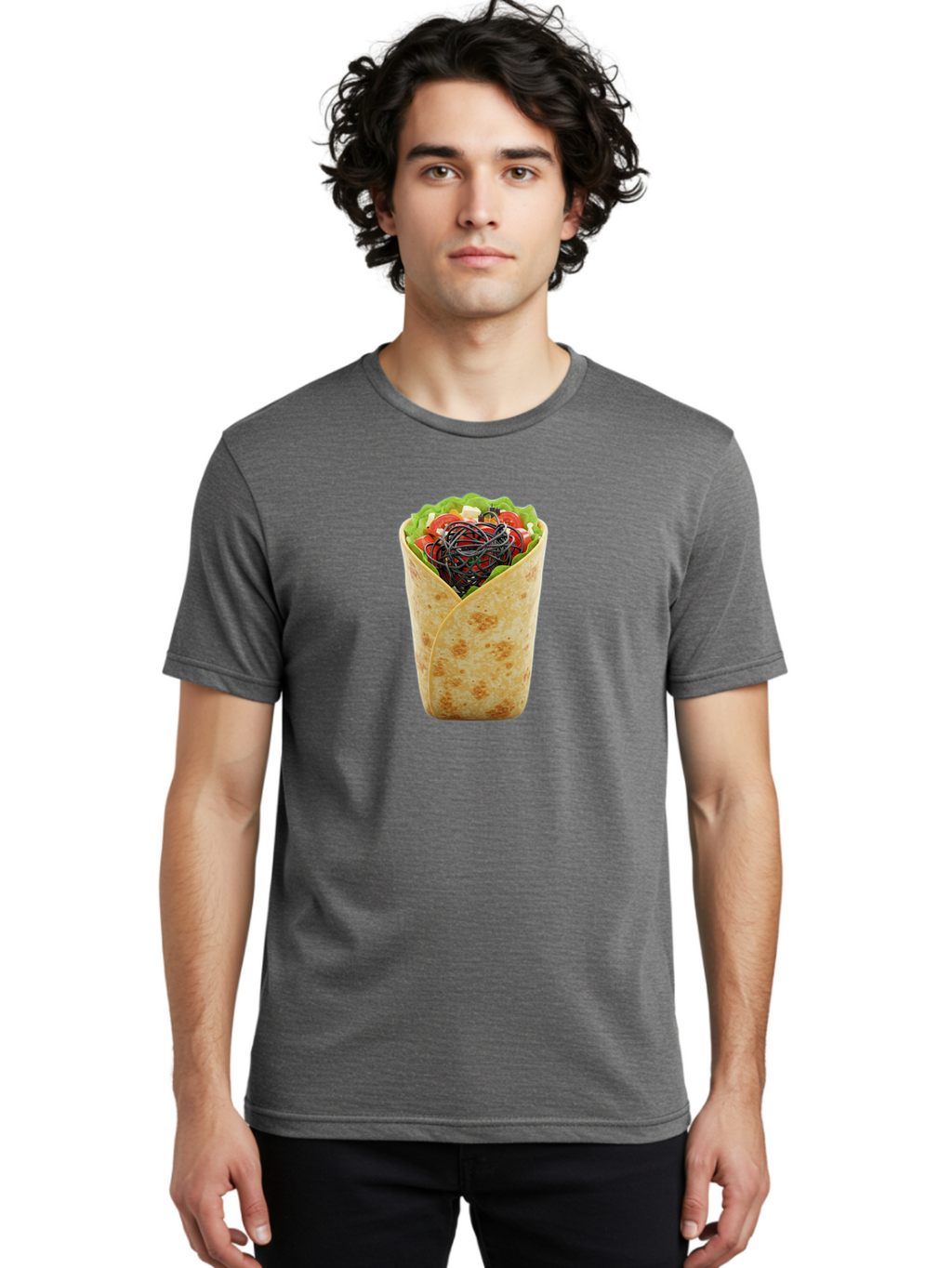 Cable-Wrapped-In-Tortilla Men'S Graphic Tee, 100% Cotton, Comfortable Casual Summer Wear, Machine Washable, Vintage Camera, Old Camera, Antique Camera, Black Camera, Classic Photography, Photography Equipment, Nostalgic Device, Film Camera, Bao163