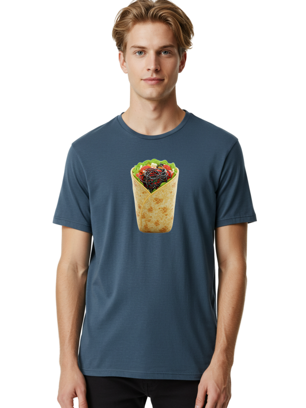 Cable-Wrapped-In-Tortilla Men'S Graphic Tee, 100% Cotton, Comfortable Casual Summer Wear, Machine Washable, Vintage Camera, Old Camera, Antique Camera, Black Camera, Classic Photography, Photography Equipment, Nostalgic Device, Film Camera, Bao163