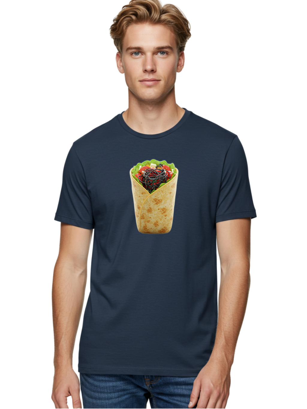 Cable-Wrapped-In-Tortilla Men'S Graphic Tee, 100% Cotton, Comfortable Casual Summer Wear, Machine Washable, Vintage Camera, Old Camera, Antique Camera, Black Camera, Classic Photography, Photography Equipment, Nostalgic Device, Film Camera, Bao163