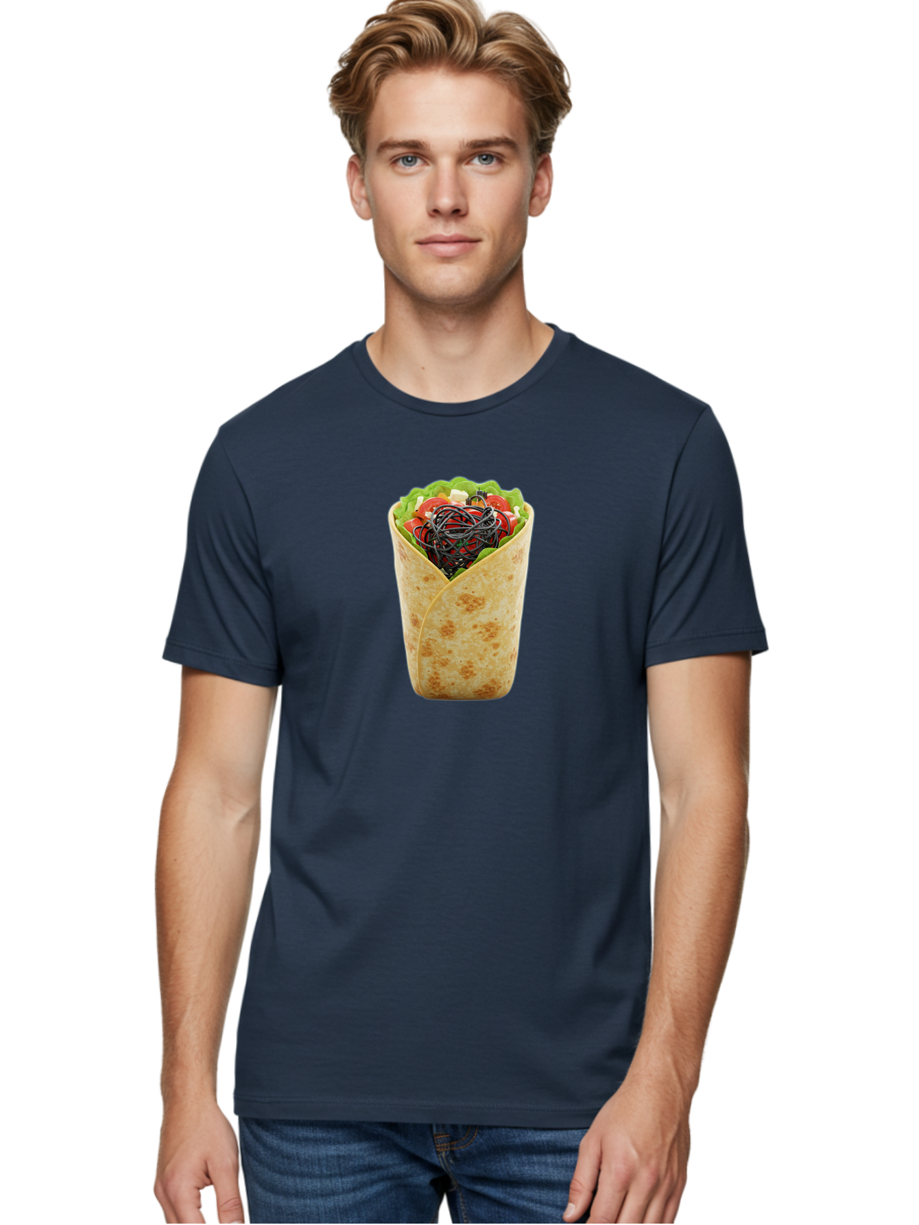 Cable-Wrapped-In-Tortilla Men'S Graphic Tee, 100% Cotton, Comfortable Casual Summer Wear, Machine Washable, Vintage Camera, Old Camera, Antique Camera, Black Camera, Classic Photography, Photography Equipment, Nostalgic Device, Film Camera, Bao163