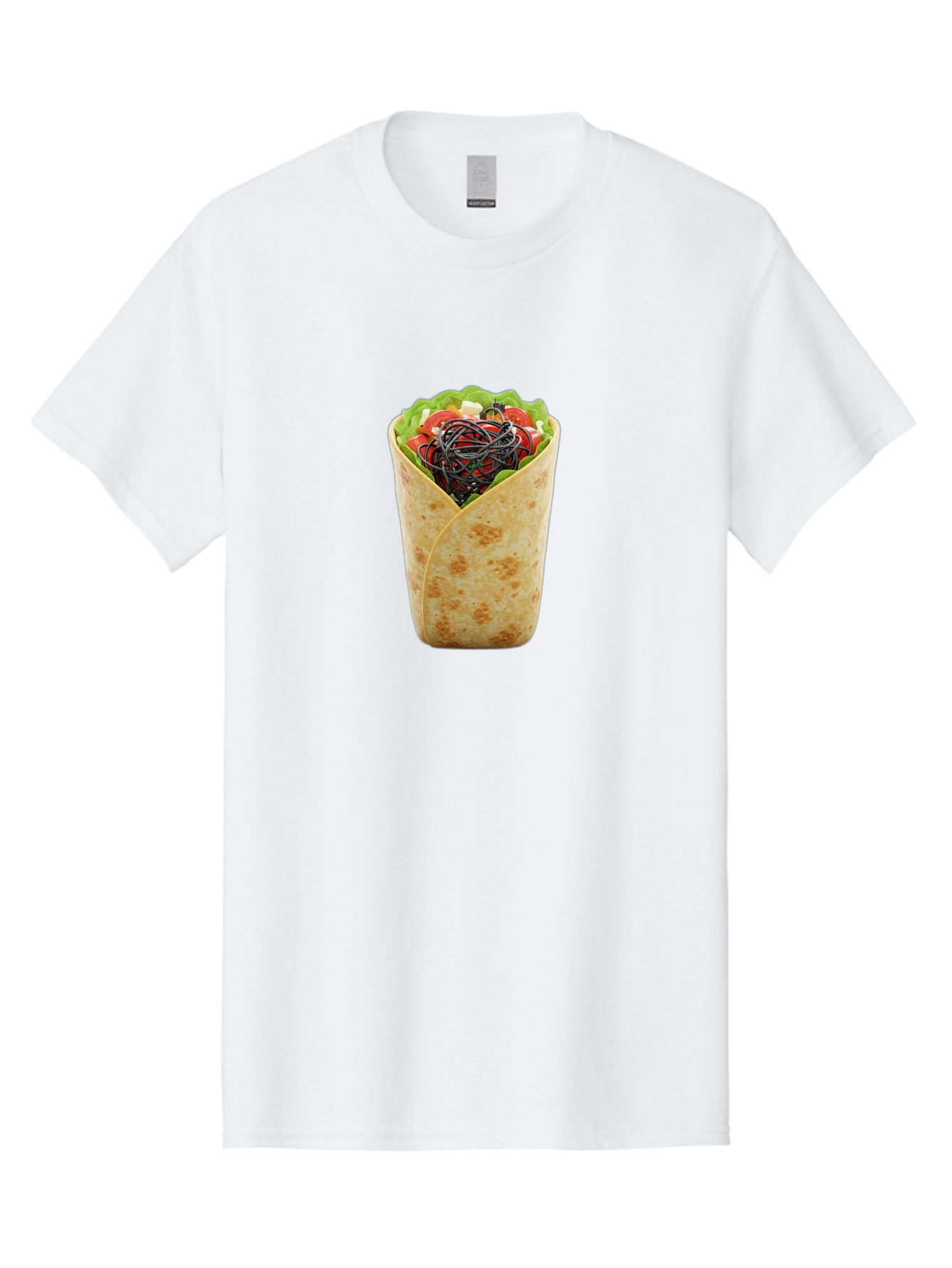 Cable-Wrapped-In-Tortilla Men'S Graphic Tee, 100% Cotton, Comfortable Casual Summer Wear, Machine Washable, Vintage Camera, Old Camera, Antique Camera, Black Camera, Classic Photography, Photography Equipment, Nostalgic Device, Film Camera, Bao163