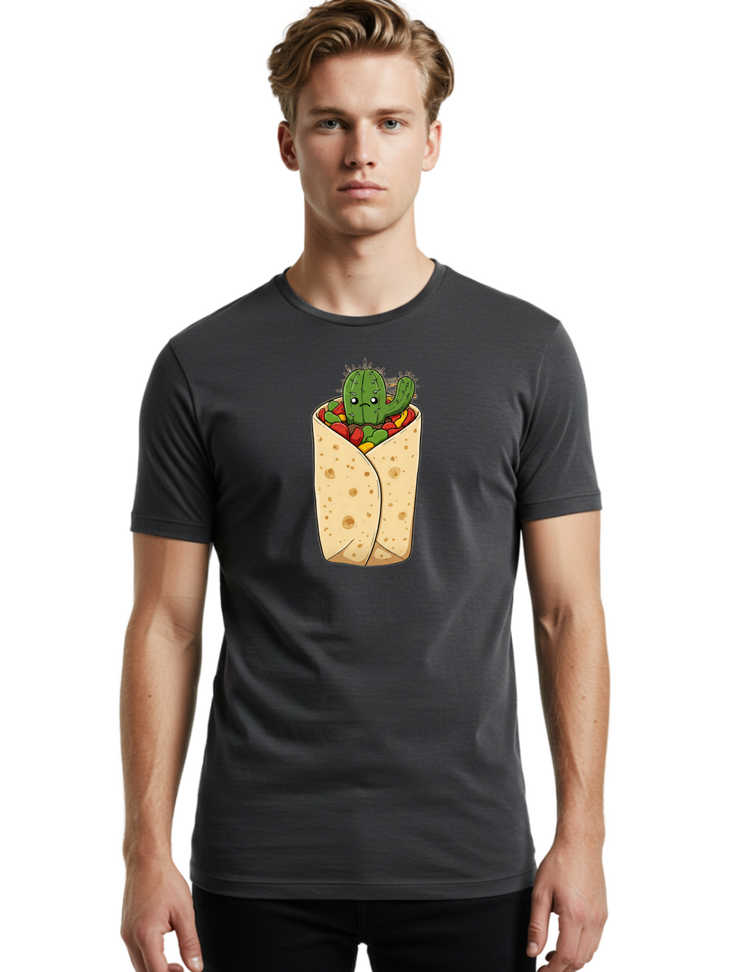 Cactus-Burrito Men'S Graphic Tee, 100% Cotton, Comfortable Casual Summer Wear, Machine Washable, Vintage Camera, Old Camera, Antique Camera, Black Camera, Classic Photography, Photography Equipment, Nostalgic Device, Film Camera, Camera Art Bao164