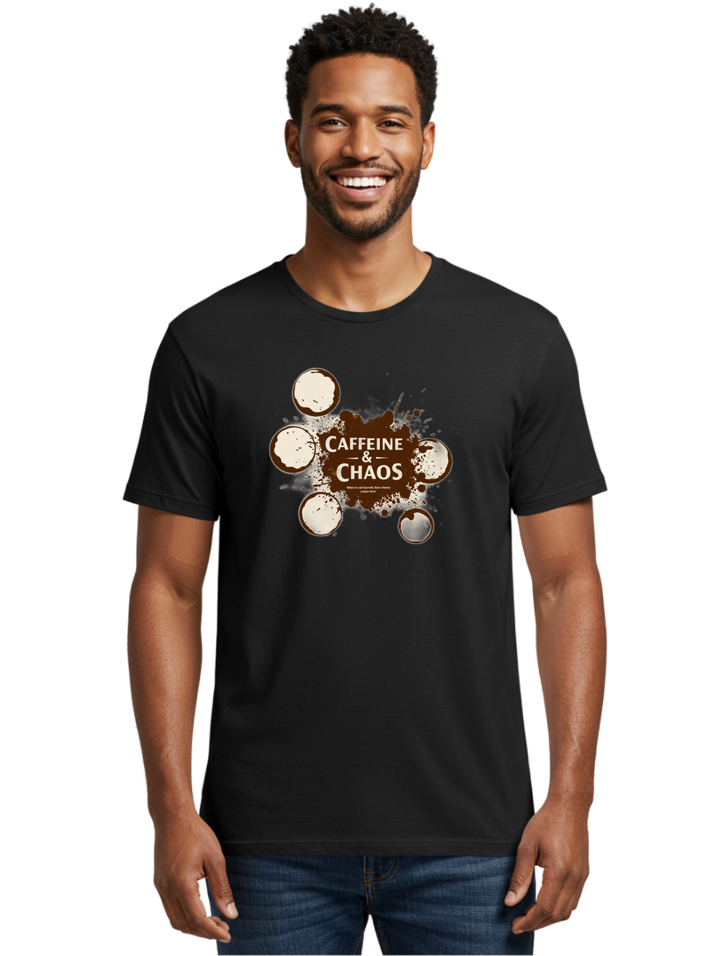 Caffeine-Chaos-1 Men'S Graphic Tee, 100% Cotton, Comfortable Casual Summer Wear, Machine Washable, Vintage Camera, Old Camera, Antique Camera, Black Camera, Classic Photography, Photography Equipment, Nostalgic Device, Film Camera, Camera Art Bao167