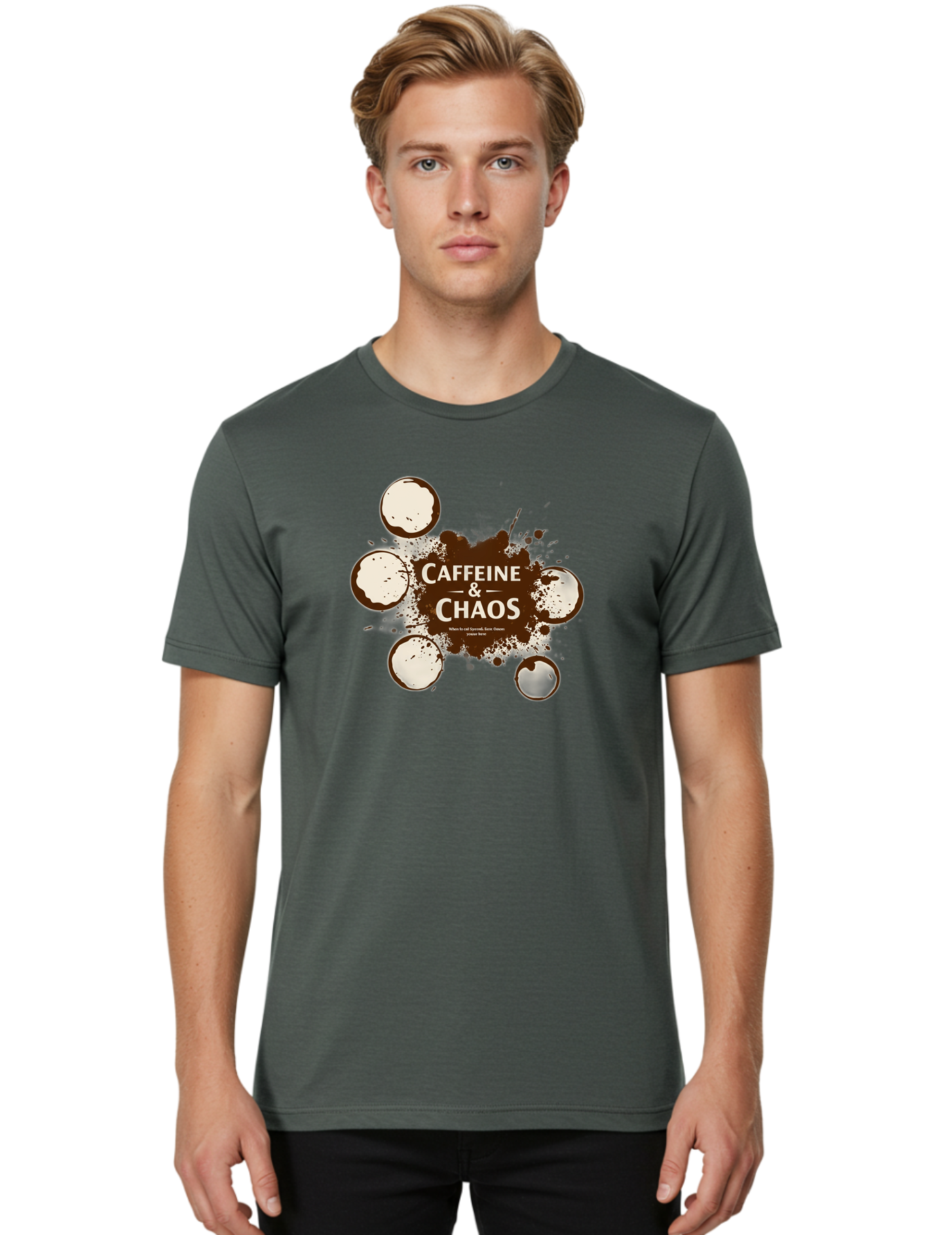 Caffeine-Chaos-1 Men'S Graphic Tee, 100% Cotton, Comfortable Casual Summer Wear, Machine Washable, Vintage Camera, Old Camera, Antique Camera, Black Camera, Classic Photography, Photography Equipment, Nostalgic Device, Film Camera, Camera Art Bao167