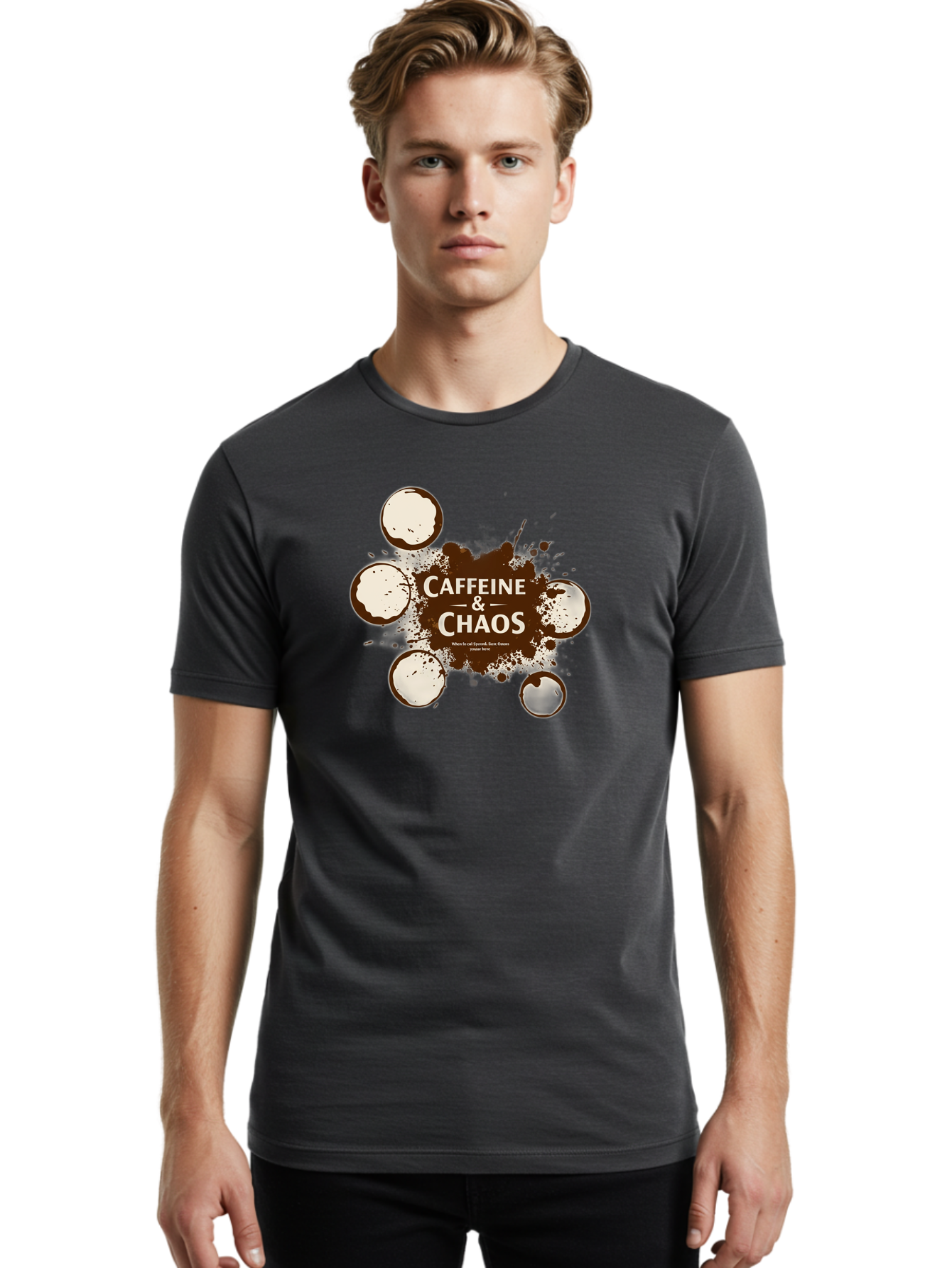 Caffeine-Chaos-1 Men'S Graphic Tee, 100% Cotton, Comfortable Casual Summer Wear, Machine Washable, Vintage Camera, Old Camera, Antique Camera, Black Camera, Classic Photography, Photography Equipment, Nostalgic Device, Film Camera, Camera Art Bao167