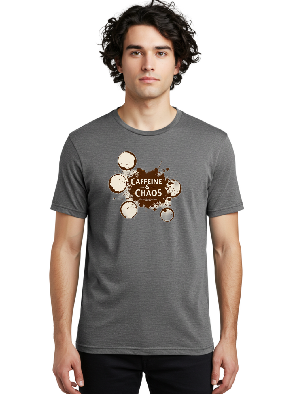 Caffeine-Chaos-1 Men'S Graphic Tee, 100% Cotton, Comfortable Casual Summer Wear, Machine Washable, Vintage Camera, Old Camera, Antique Camera, Black Camera, Classic Photography, Photography Equipment, Nostalgic Device, Film Camera, Camera Art Bao167