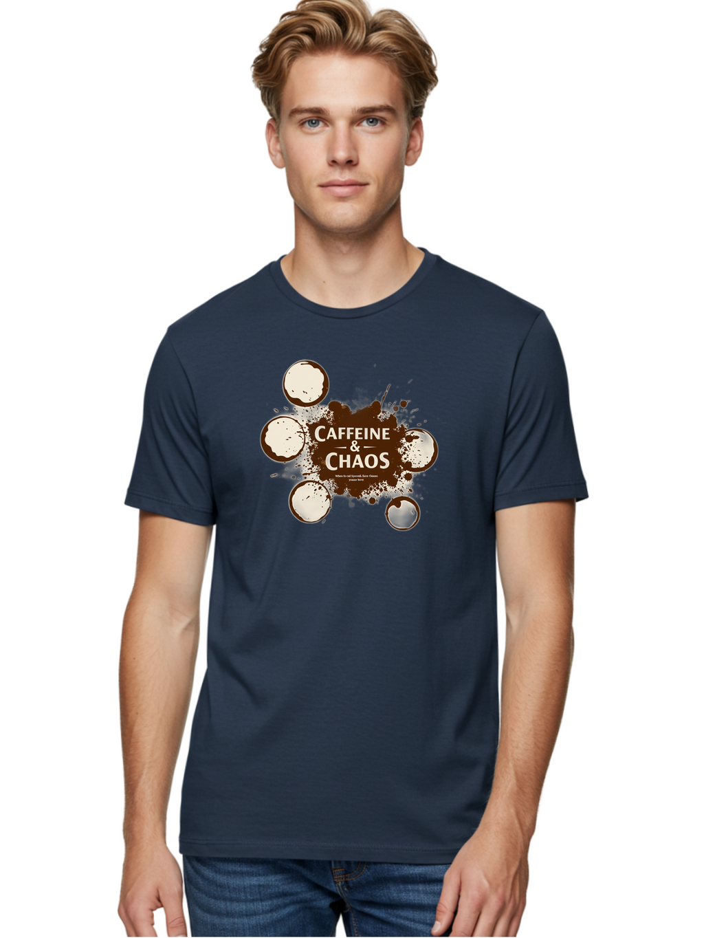Caffeine-Chaos-1 Men'S Graphic Tee, 100% Cotton, Comfortable Casual Summer Wear, Machine Washable, Vintage Camera, Old Camera, Antique Camera, Black Camera, Classic Photography, Photography Equipment, Nostalgic Device, Film Camera, Camera Art Bao167