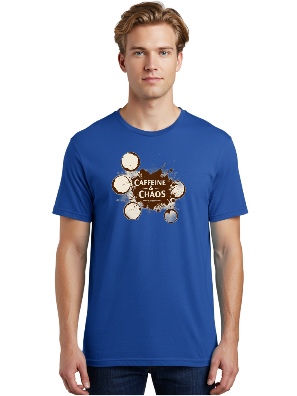 Caffeine-Chaos-1 Men'S Graphic Tee, 100% Cotton, Comfortable Casual Summer Wear, Machine Washable, Vintage Camera, Old Camera, Antique Camera, Black Camera, Classic Photography, Photography Equipment, Nostalgic Device, Film Camera, Camera Art Bao167