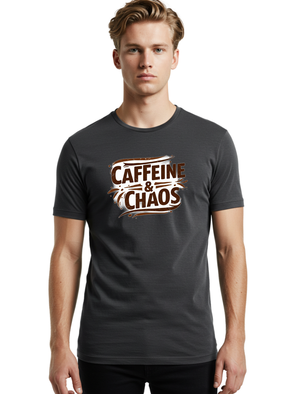Caffeine-Chaos Men'S Graphic Tee, 100% Cotton, Comfortable Casual Summer Wear, Machine Washable, Vintage Camera, Old Camera, Antique Camera, Black Camera, Classic Photography, Photography Equipment, Nostalgic Device, Film Camera, Camera Art Bao168