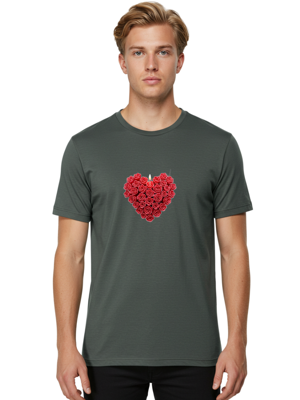 Candle-Heart-Roses Men'S Graphic Tee, 100% Cotton, Comfortable Casual Summer Wear, Machine Washable, Vintage Camera, Old Camera, Antique Camera, Black Camera, Classic Photography, Photography Equipment, Nostalgic Device, Film Camera, Bao173