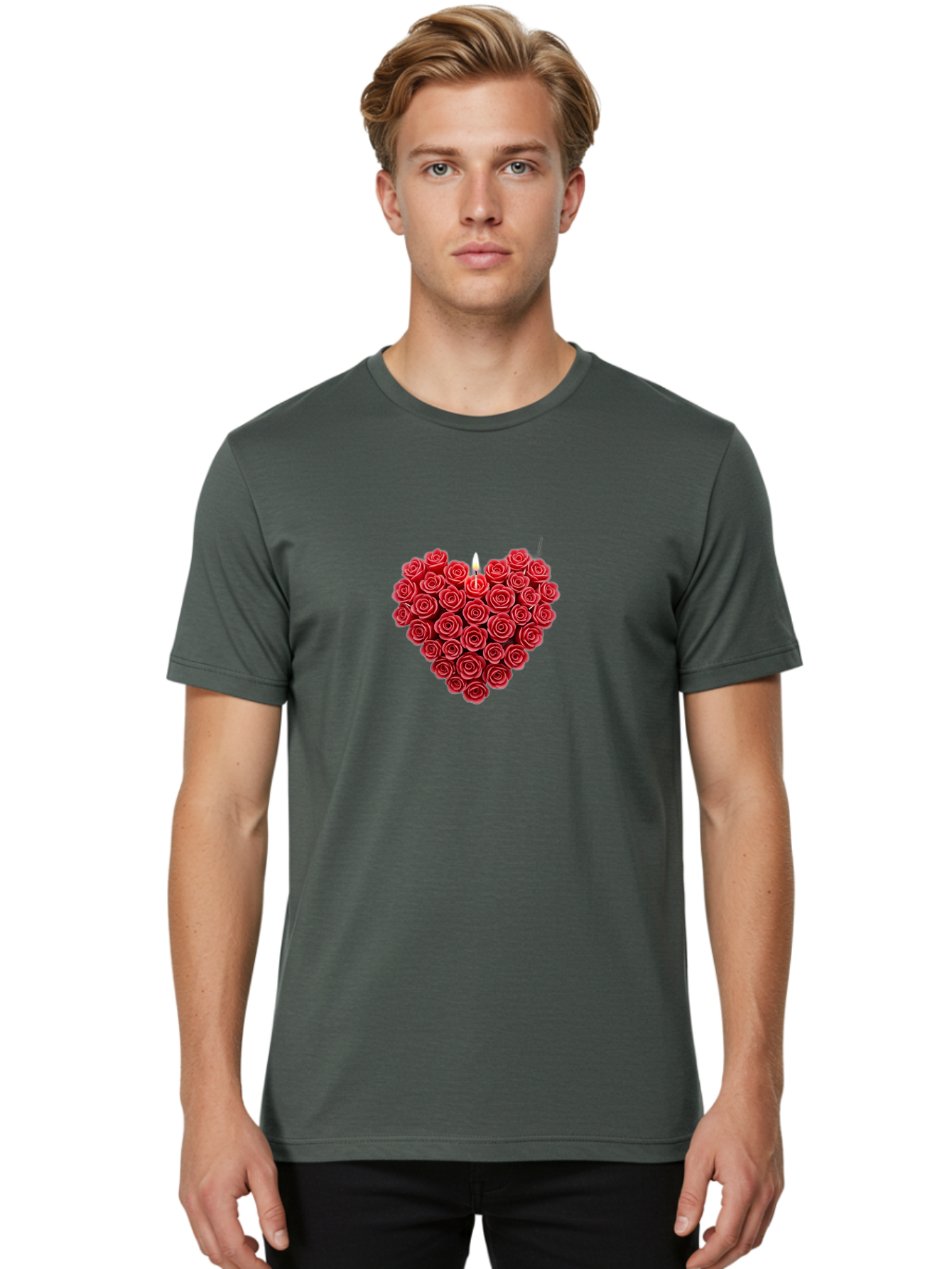 Candle-Heart-Roses Men'S Graphic Tee, 100% Cotton, Comfortable Casual Summer Wear, Machine Washable, Vintage Camera, Old Camera, Antique Camera, Black Camera, Classic Photography, Photography Equipment, Nostalgic Device, Film Camera, Bao173