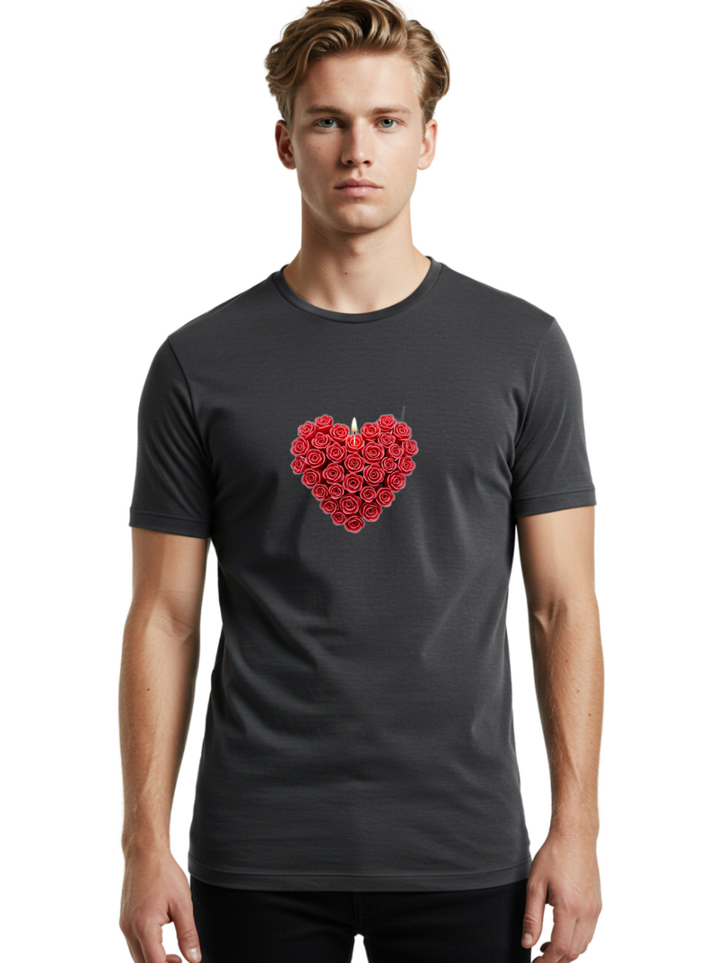 Candle-Heart-Roses Men'S Graphic Tee, 100% Cotton, Comfortable Casual Summer Wear, Machine Washable, Vintage Camera, Old Camera, Antique Camera, Black Camera, Classic Photography, Photography Equipment, Nostalgic Device, Film Camera, Bao173