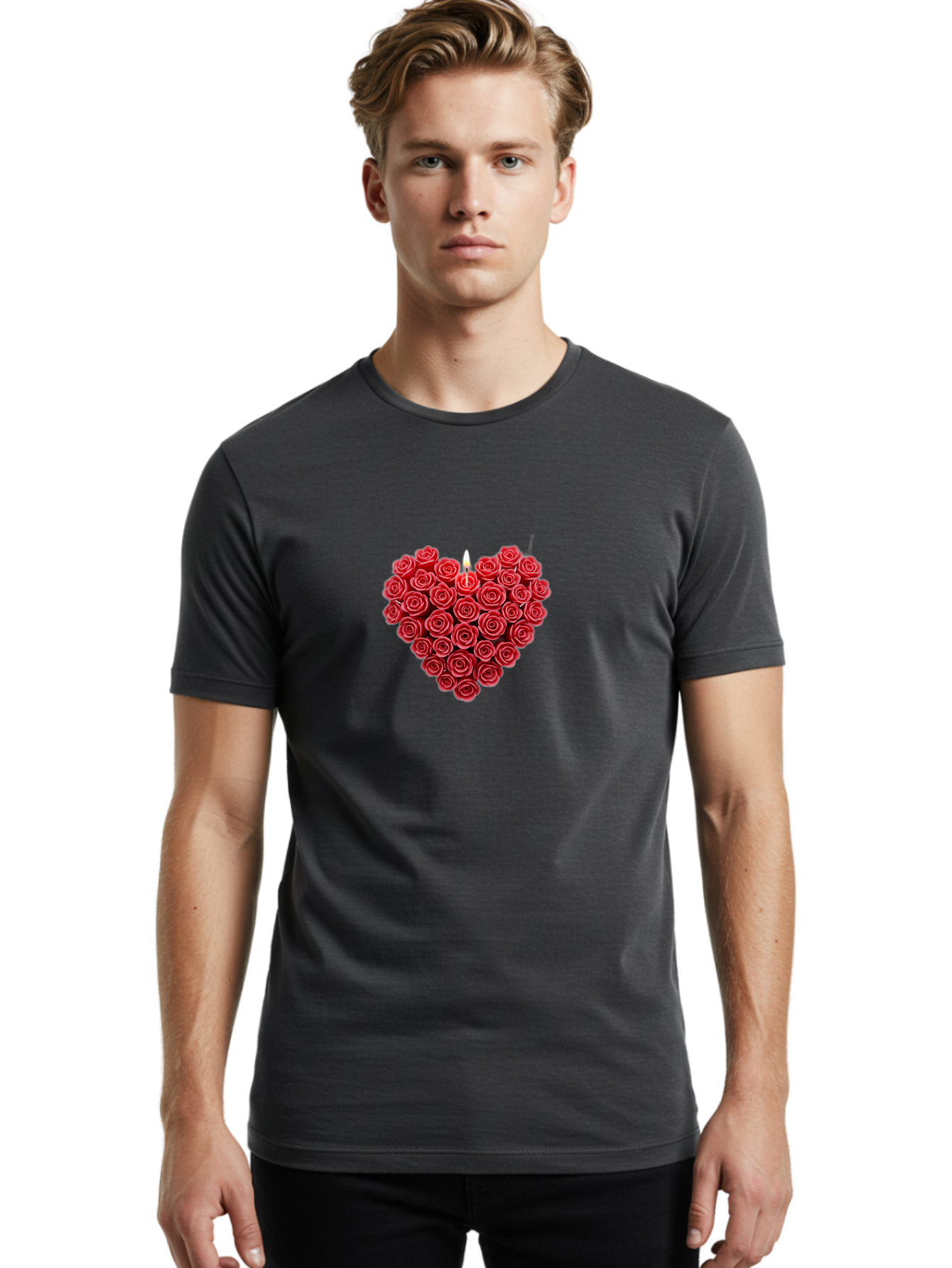 Candle-Heart-Roses Men'S Graphic Tee, 100% Cotton, Comfortable Casual Summer Wear, Machine Washable, Vintage Camera, Old Camera, Antique Camera, Black Camera, Classic Photography, Photography Equipment, Nostalgic Device, Film Camera, Bao173