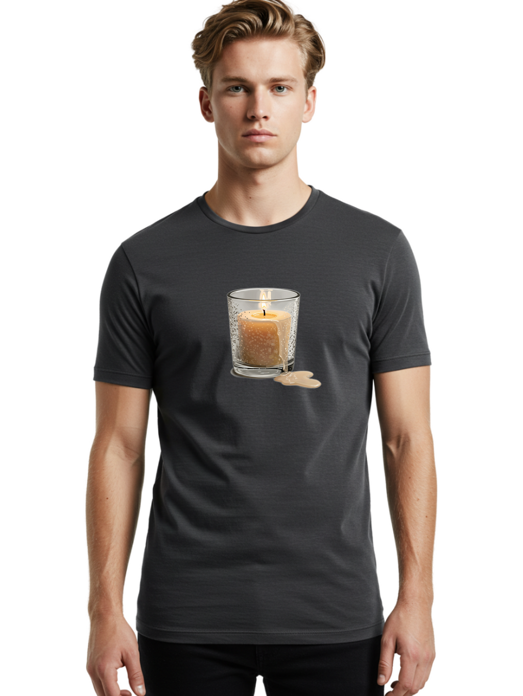 Candle-In-Glass-Holder-1 Men'S Graphic Tee, 100% Cotton, Comfortable Casual Summer Wear, Machine Washable, Vintage Camera, Old Camera, Antique Camera, Black Camera, Classic Photography, Photography Equipment, Nostalgic Device, Film Camera, Bao176