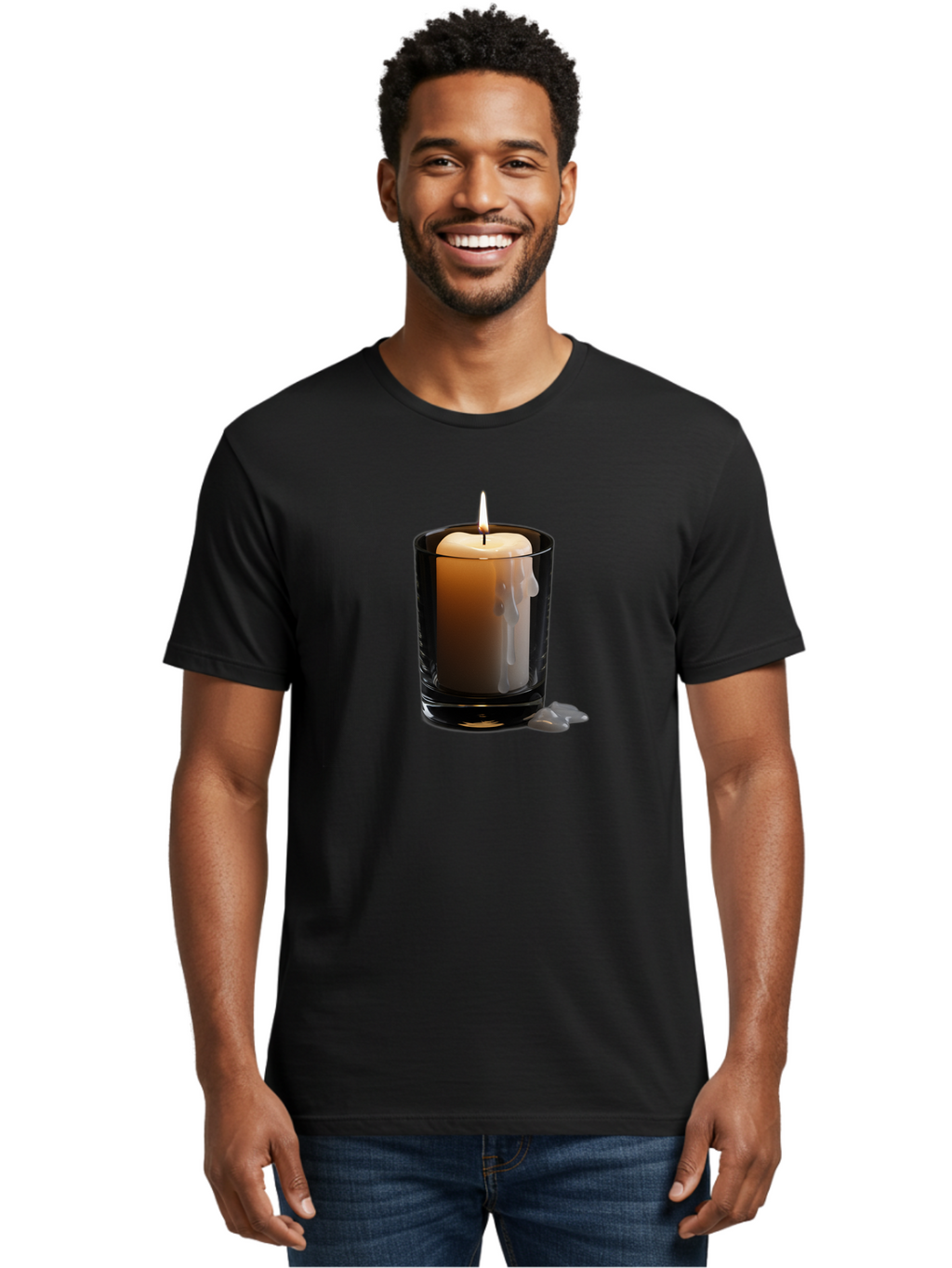 Candle-In-Glass-Holder-2 Men'S Graphic Tee, 100% Cotton, Comfortable Casual Summer Wear, Machine Washable, Vintage Camera, Old Camera, Antique Camera, Black Camera, Classic Photography, Photography Equipment, Nostalgic Device, Film Camera, Bao177