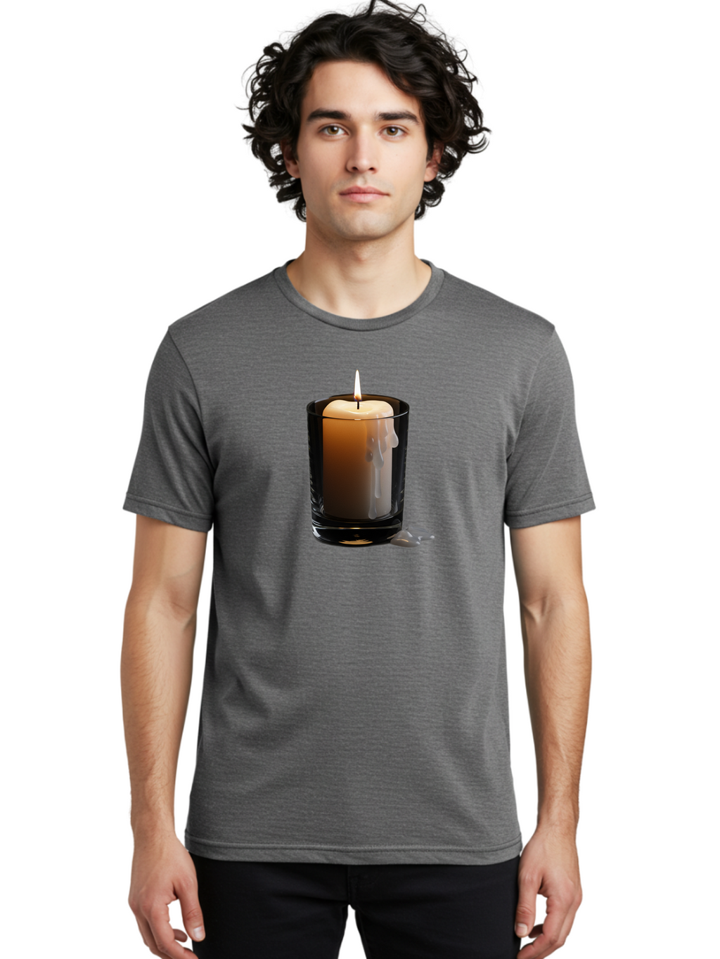Candle-In-Glass-Holder-2 Men'S Graphic Tee, 100% Cotton, Comfortable Casual Summer Wear, Machine Washable, Vintage Camera, Old Camera, Antique Camera, Black Camera, Classic Photography, Photography Equipment, Nostalgic Device, Film Camera, Bao177