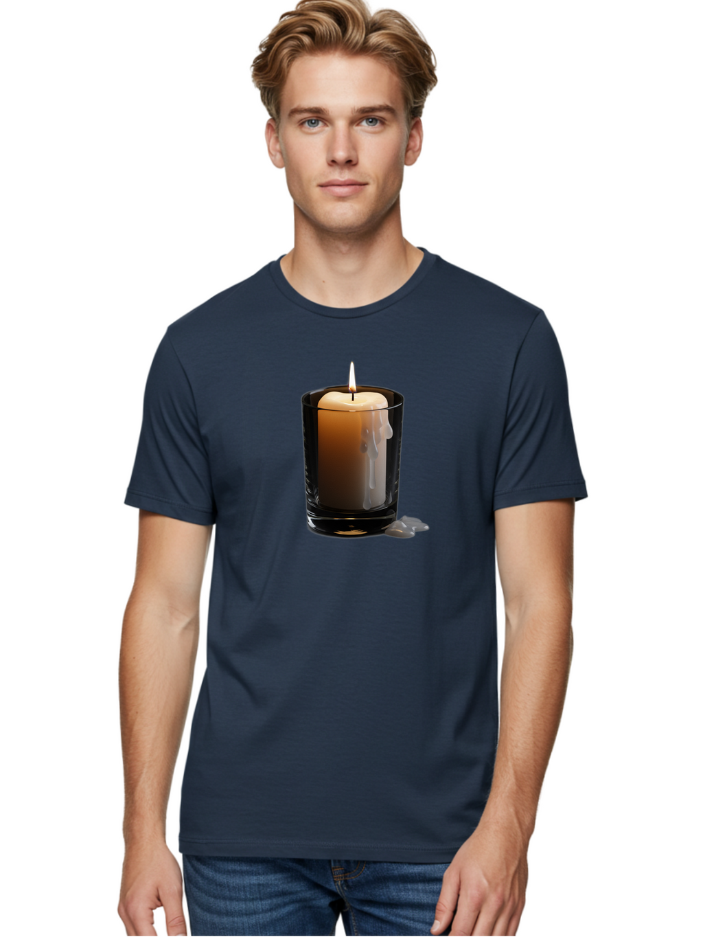 Candle-In-Glass-Holder-2 Men'S Graphic Tee, 100% Cotton, Comfortable Casual Summer Wear, Machine Washable, Vintage Camera, Old Camera, Antique Camera, Black Camera, Classic Photography, Photography Equipment, Nostalgic Device, Film Camera, Bao177