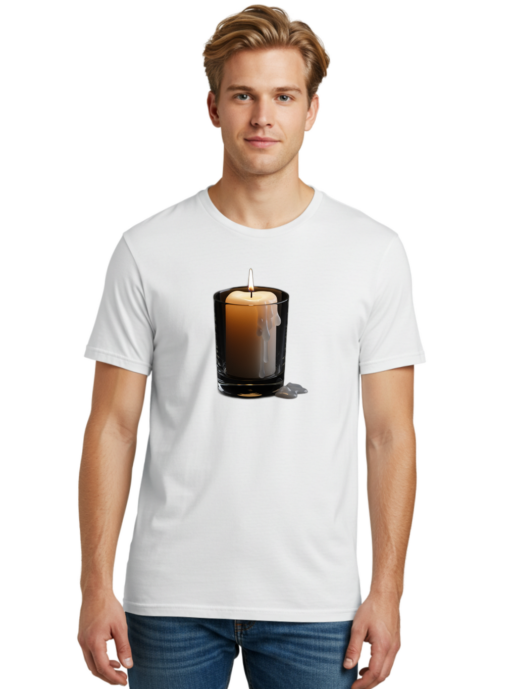 Candle-In-Glass-Holder-2 Men'S Graphic Tee, 100% Cotton, Comfortable Casual Summer Wear, Machine Washable, Vintage Camera, Old Camera, Antique Camera, Black Camera, Classic Photography, Photography Equipment, Nostalgic Device, Film Camera, Bao177