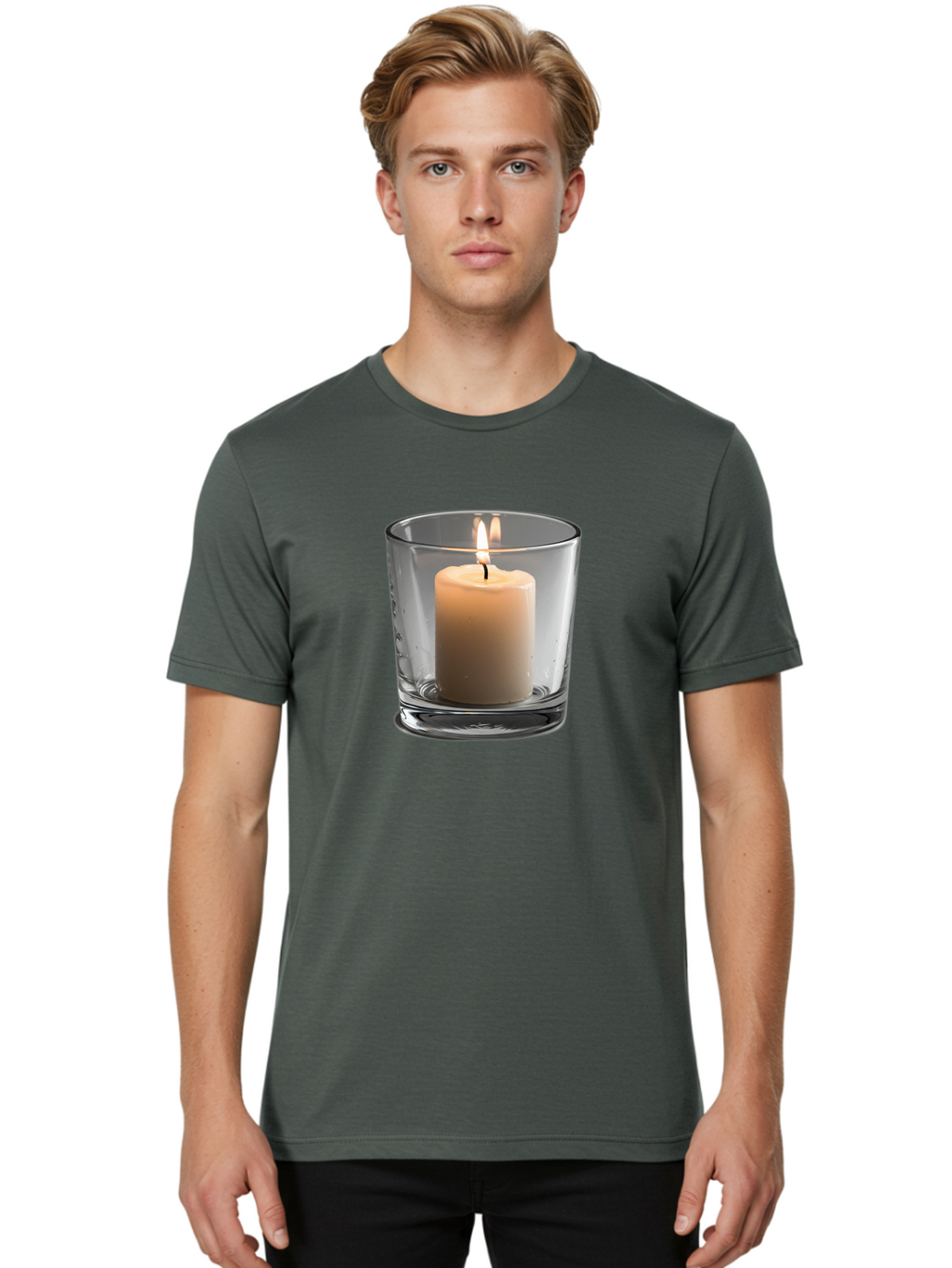 Candle-In-Glass-Holder-4 Men'S Graphic Tee, 100% Cotton, Comfortable Casual Summer Wear, Machine Washable, Vintage Camera, Old Camera, Antique Camera, Black Camera, Classic Photography, Photography Equipment, Nostalgic Device, Film Camera, Bao179