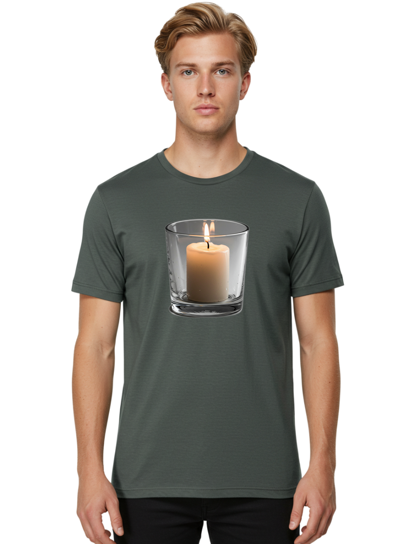 Candle-In-Glass-Holder-4 Men'S Graphic Tee, 100% Cotton, Comfortable Casual Summer Wear, Machine Washable, Vintage Camera, Old Camera, Antique Camera, Black Camera, Classic Photography, Photography Equipment, Nostalgic Device, Film Camera, Bao179