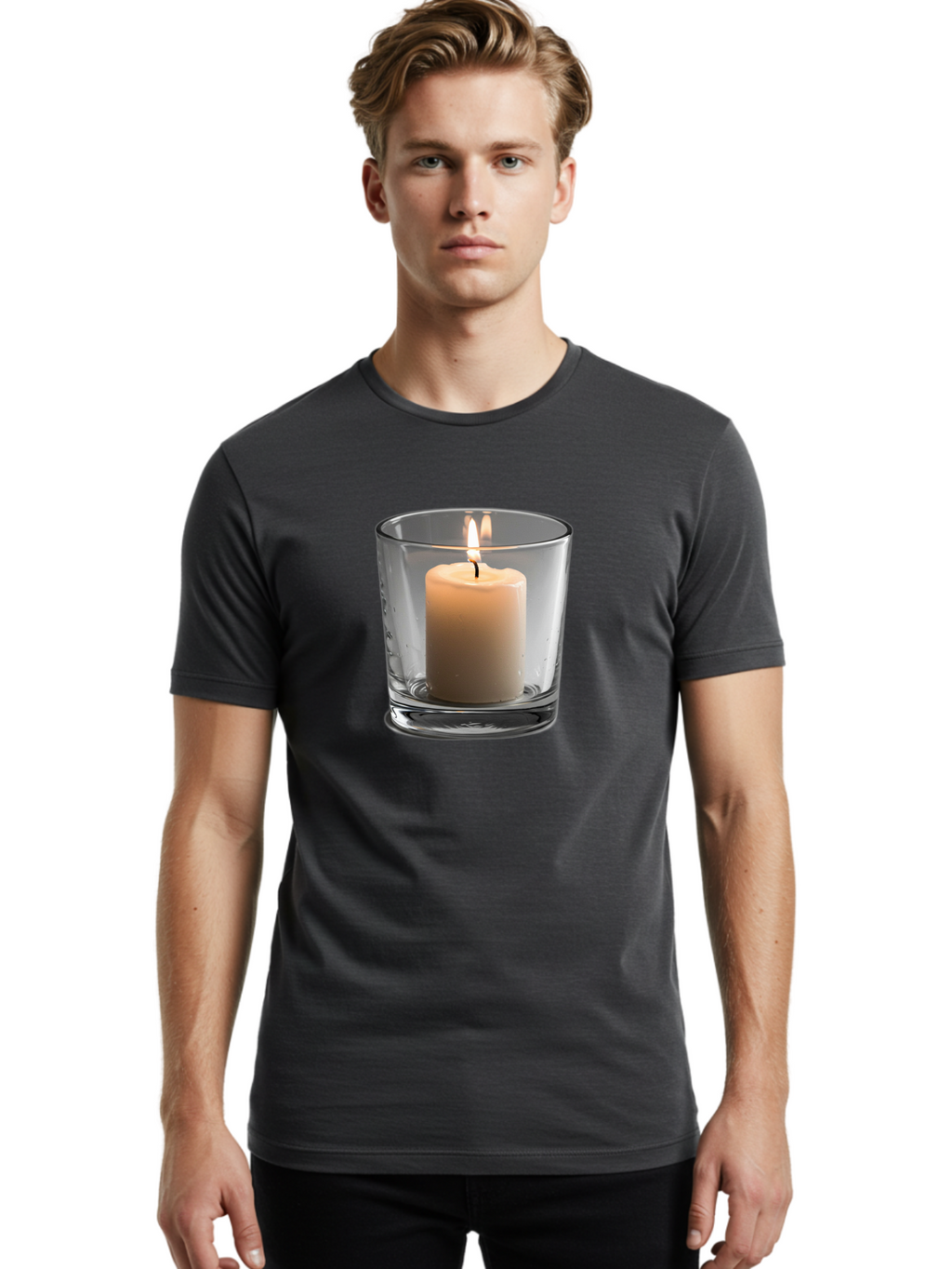 Candle-In-Glass-Holder-4 Men'S Graphic Tee, 100% Cotton, Comfortable Casual Summer Wear, Machine Washable, Vintage Camera, Old Camera, Antique Camera, Black Camera, Classic Photography, Photography Equipment, Nostalgic Device, Film Camera, Bao179