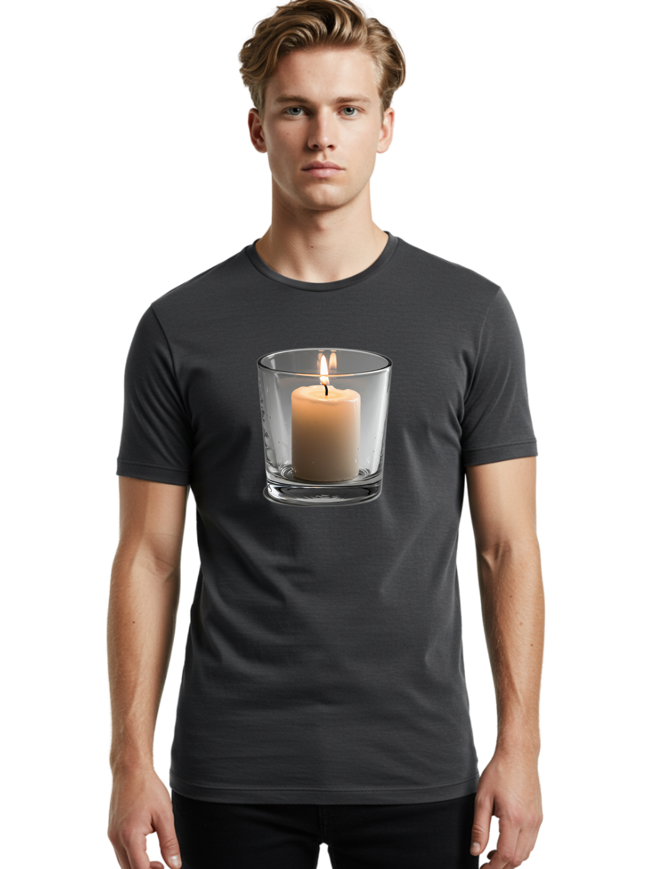 Candle-In-Glass-Holder-4 Men'S Graphic Tee, 100% Cotton, Comfortable Casual Summer Wear, Machine Washable, Vintage Camera, Old Camera, Antique Camera, Black Camera, Classic Photography, Photography Equipment, Nostalgic Device, Film Camera, Bao179