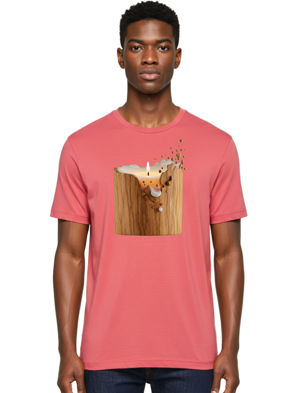 Candle-In-Wood Men'S Graphic Tee, 100% Cotton, Comfortable Casual Summer Wear, Machine Washable, Vintage Camera, Old Camera, Antique Camera, Black Camera, Classic Photography, Photography Equipment, Nostalgic Device, Film Camera, Camera Art Bao184