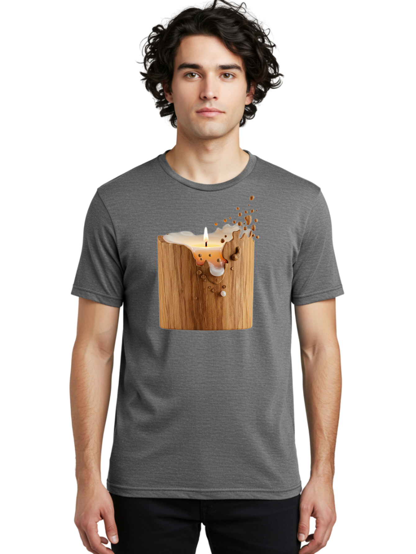 Candle-In-Wood Men'S Graphic Tee, 100% Cotton, Comfortable Casual Summer Wear, Machine Washable, Vintage Camera, Old Camera, Antique Camera, Black Camera, Classic Photography, Photography Equipment, Nostalgic Device, Film Camera, Camera Art Bao184