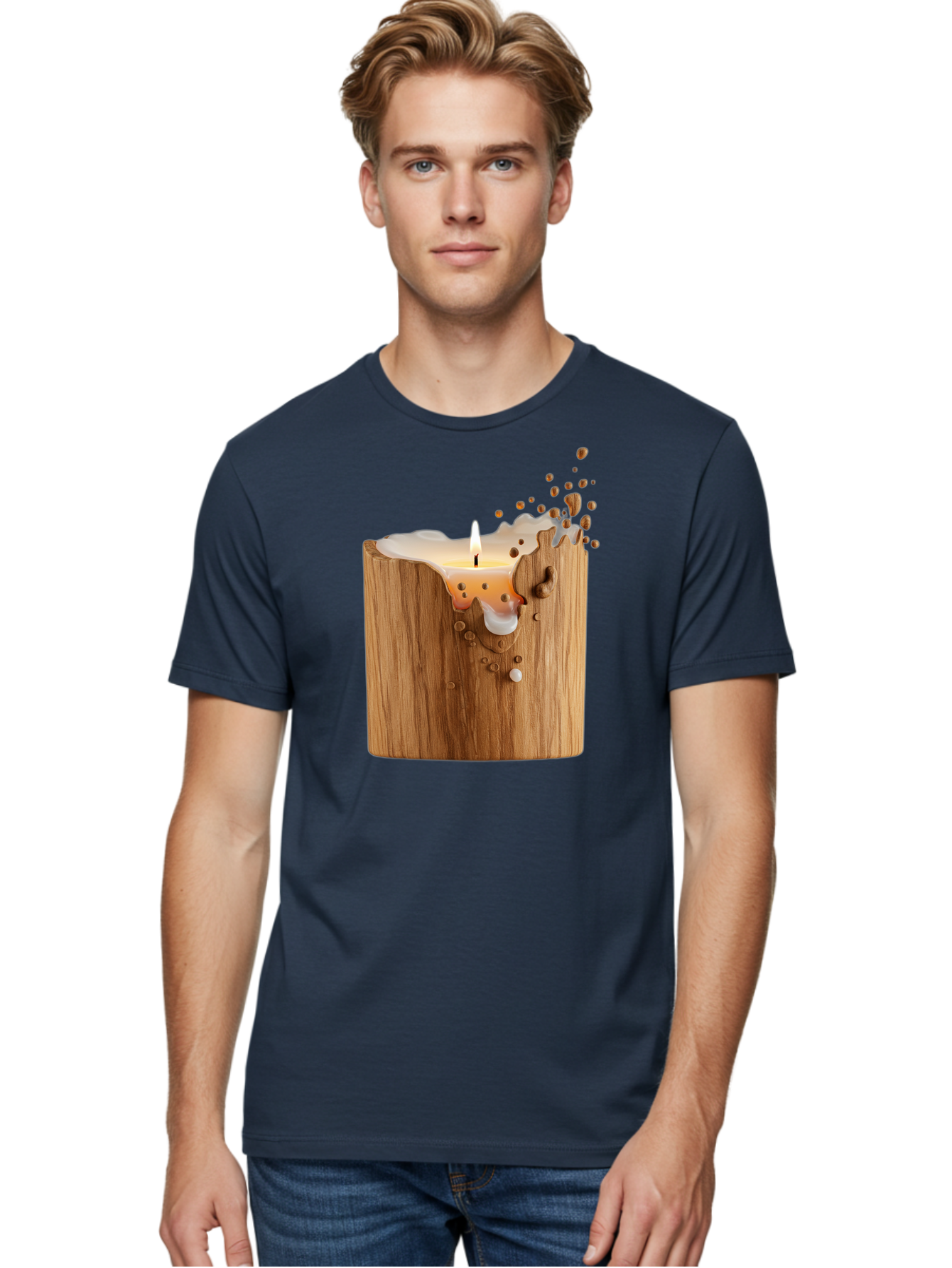 Candle-In-Wood Men'S Graphic Tee, 100% Cotton, Comfortable Casual Summer Wear, Machine Washable, Vintage Camera, Old Camera, Antique Camera, Black Camera, Classic Photography, Photography Equipment, Nostalgic Device, Film Camera, Camera Art Bao184