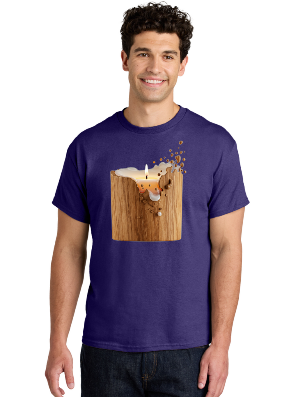 Candle-In-Wood Men'S Graphic Tee, 100% Cotton, Comfortable Casual Summer Wear, Machine Washable, Vintage Camera, Old Camera, Antique Camera, Black Camera, Classic Photography, Photography Equipment, Nostalgic Device, Film Camera, Camera Art Bao184