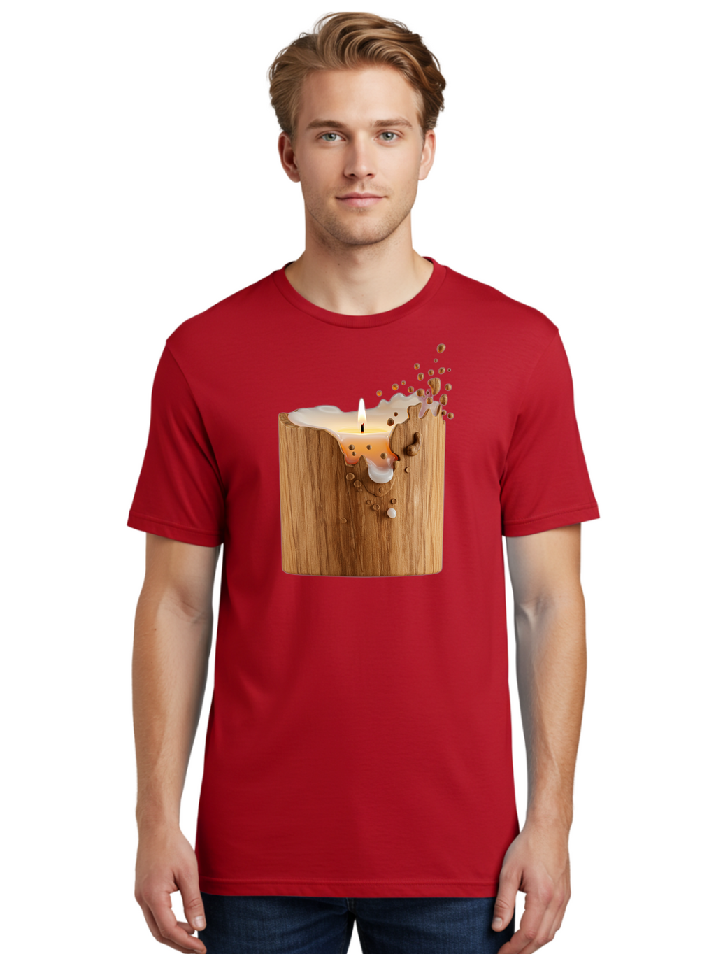 Candle-In-Wood Men'S Graphic Tee, 100% Cotton, Comfortable Casual Summer Wear, Machine Washable, Vintage Camera, Old Camera, Antique Camera, Black Camera, Classic Photography, Photography Equipment, Nostalgic Device, Film Camera, Camera Art Bao184