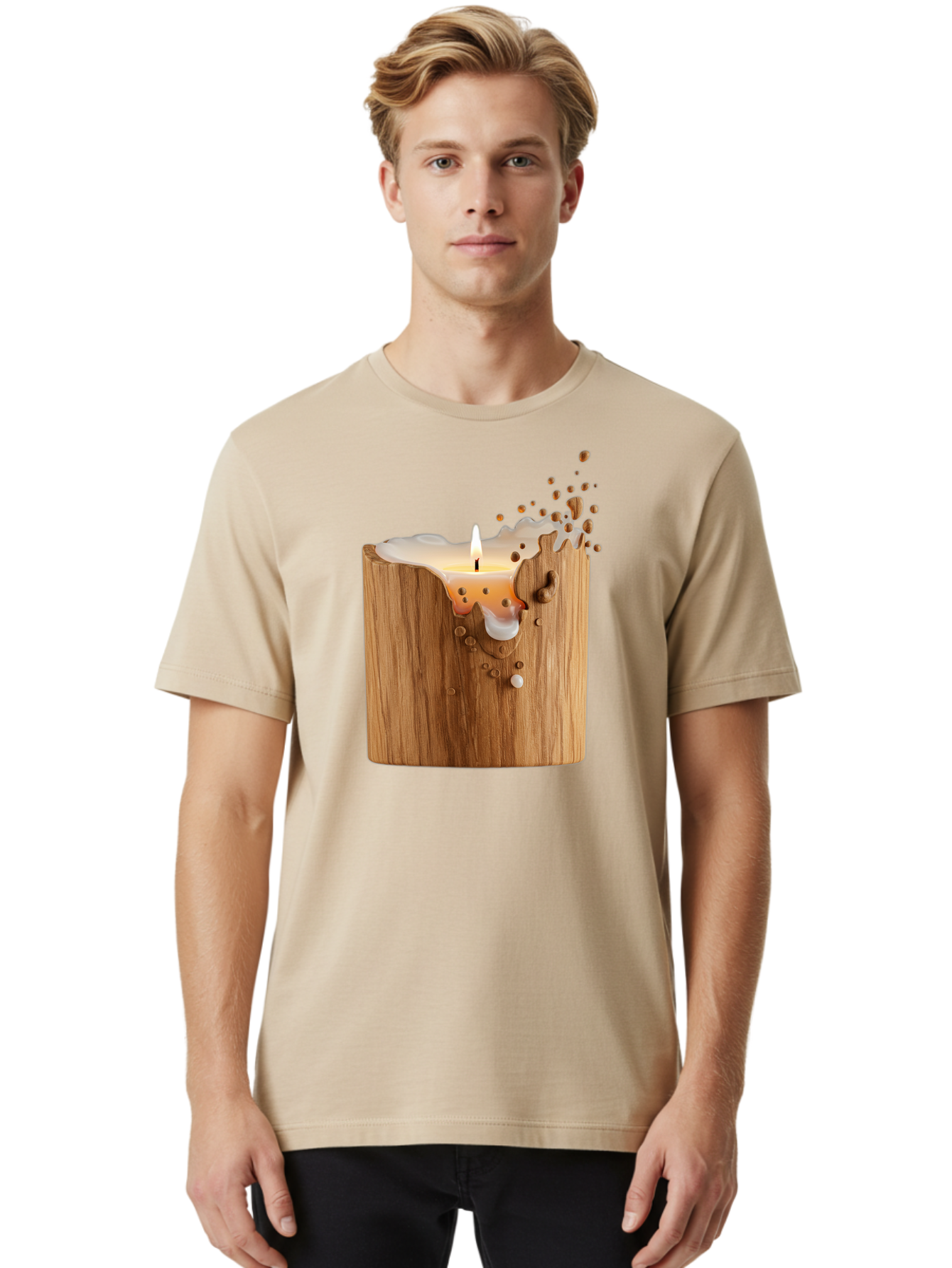 Candle-In-Wood Men'S Graphic Tee, 100% Cotton, Comfortable Casual Summer Wear, Machine Washable, Vintage Camera, Old Camera, Antique Camera, Black Camera, Classic Photography, Photography Equipment, Nostalgic Device, Film Camera, Camera Art Bao184