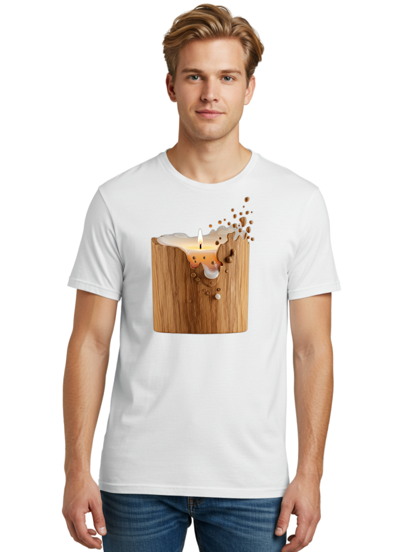 Candle-In-Wood Men'S Graphic Tee, 100% Cotton, Comfortable Casual Summer Wear, Machine Washable, Vintage Camera, Old Camera, Antique Camera, Black Camera, Classic Photography, Photography Equipment, Nostalgic Device, Film Camera, Camera Art Bao184