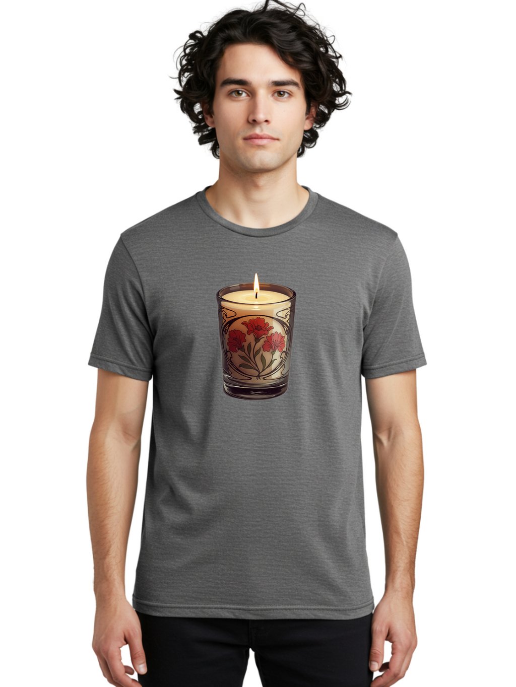 Candle-With-Red-Flowers Men'S Graphic Tee, 100% Cotton, Comfortable Casual Summer Wear, Machine Washable, Vintage Camera, Old Camera, Antique Camera, Black Camera, Classic Photography, Photography Equipment, Nostalgic Device, Film Camera, Bao185