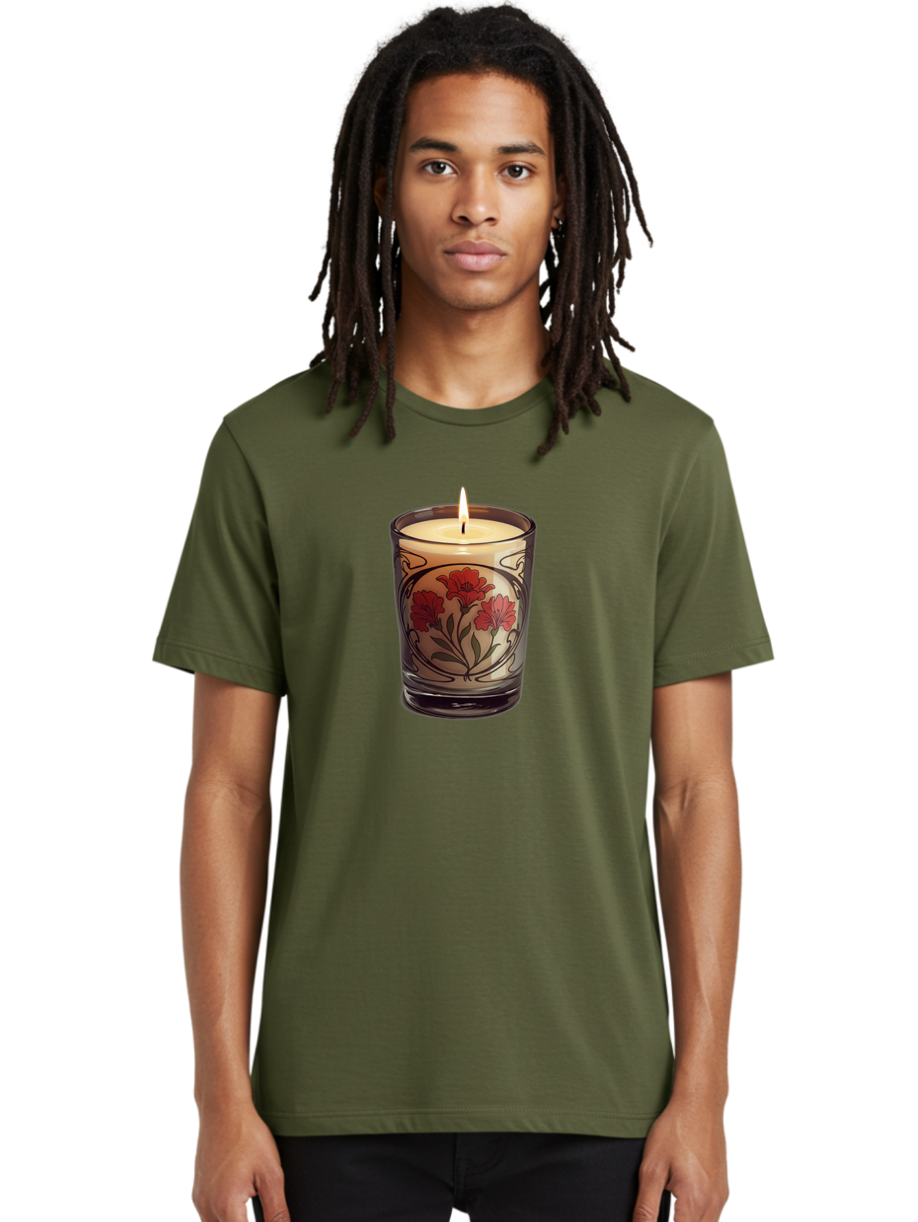 Candle-With-Red-Flowers Men'S Graphic Tee, 100% Cotton, Comfortable Casual Summer Wear, Machine Washable, Vintage Camera, Old Camera, Antique Camera, Black Camera, Classic Photography, Photography Equipment, Nostalgic Device, Film Camera, Bao185