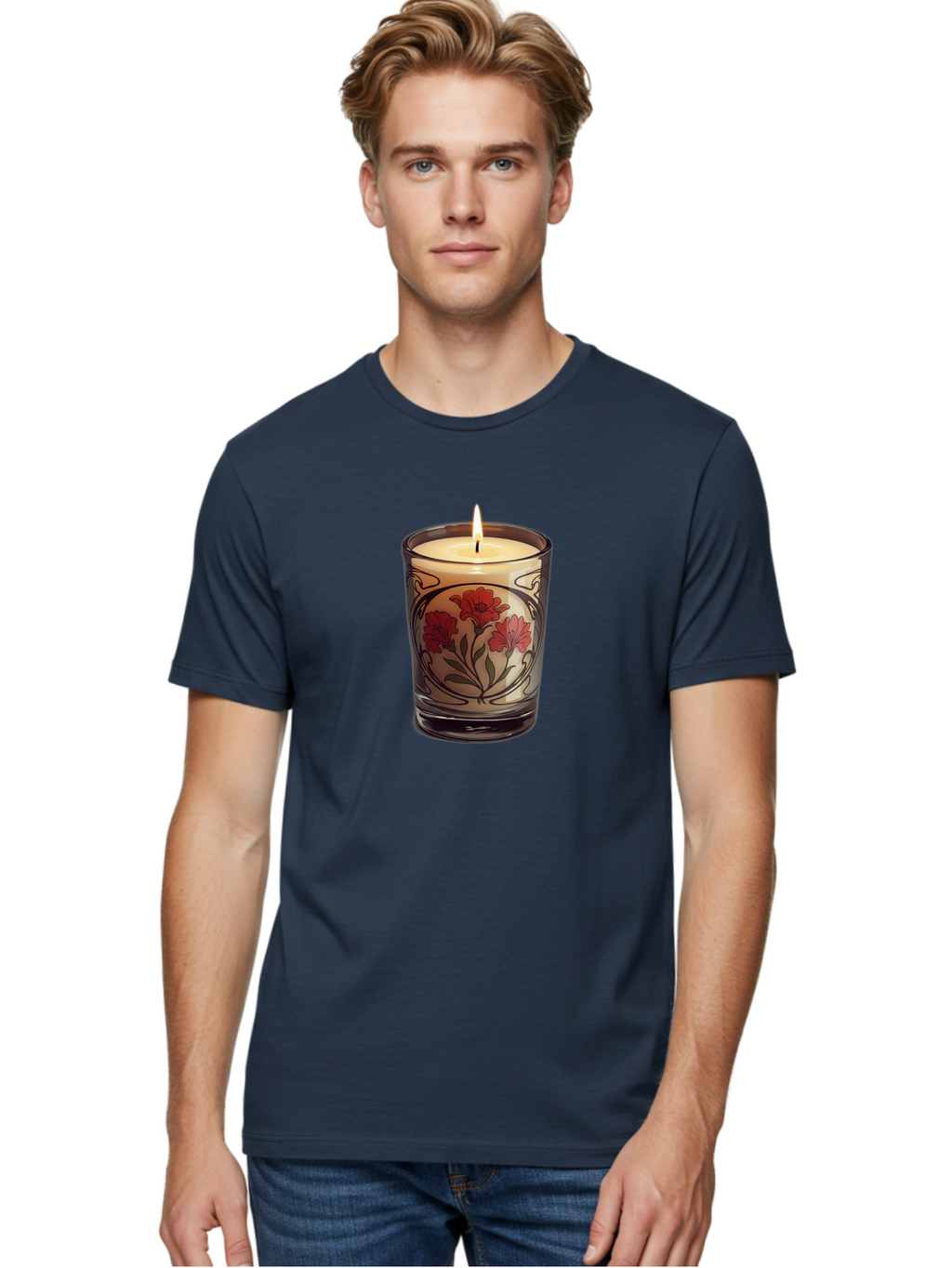 Candle-With-Red-Flowers Men'S Graphic Tee, 100% Cotton, Comfortable Casual Summer Wear, Machine Washable, Vintage Camera, Old Camera, Antique Camera, Black Camera, Classic Photography, Photography Equipment, Nostalgic Device, Film Camera, Bao185