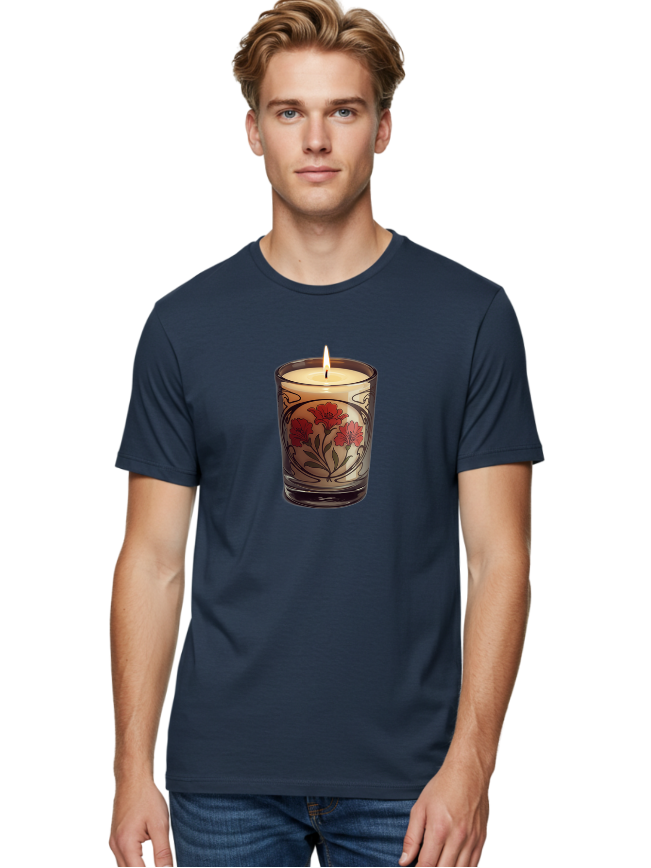 Candle-With-Red-Flowers Men'S Graphic Tee, 100% Cotton, Comfortable Casual Summer Wear, Machine Washable, Vintage Camera, Old Camera, Antique Camera, Black Camera, Classic Photography, Photography Equipment, Nostalgic Device, Film Camera, Bao185