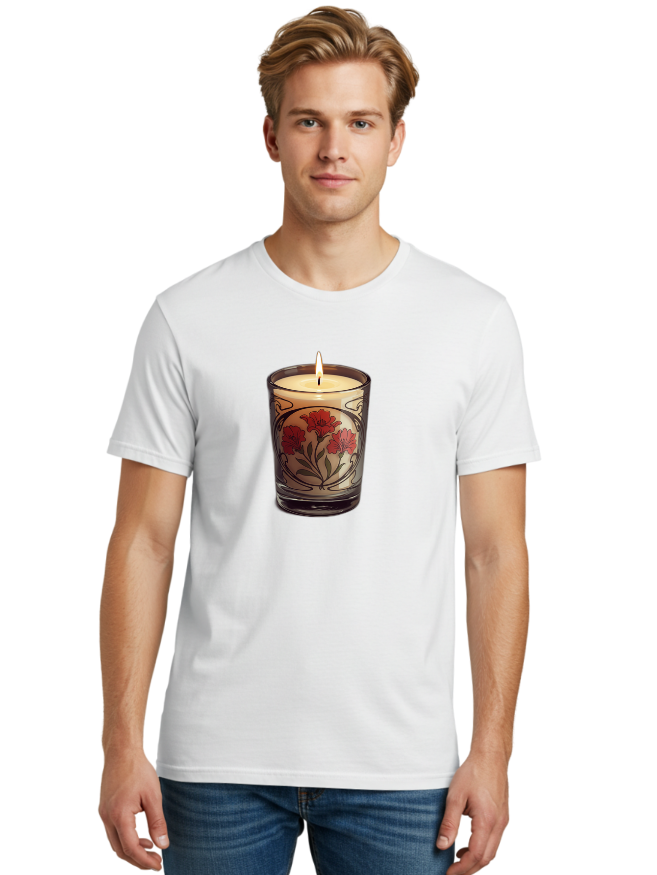 Candle-With-Red-Flowers Men'S Graphic Tee, 100% Cotton, Comfortable Casual Summer Wear, Machine Washable, Vintage Camera, Old Camera, Antique Camera, Black Camera, Classic Photography, Photography Equipment, Nostalgic Device, Film Camera, Bao185