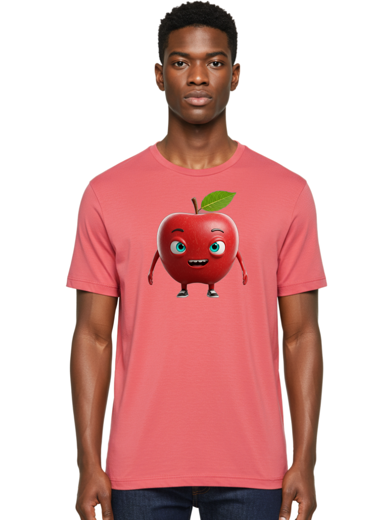 Cartoon-Apple-Character Men'S Graphic Tee, 100% Cotton, Comfortable Casual Summer Wear, Machine Washable, Vintage Camera, Old Camera, Antique Camera, Black Camera, Classic Photography, Photography Equipment, Nostalgic Device, Film Camera, Bao189