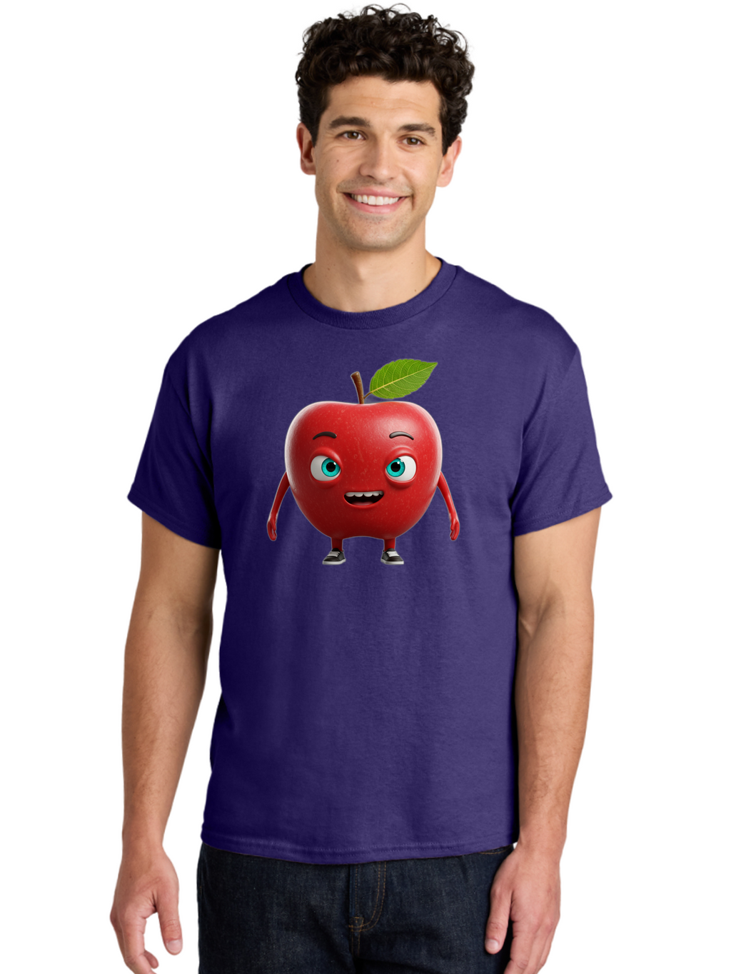 Cartoon-Apple-Character Men'S Graphic Tee, 100% Cotton, Comfortable Casual Summer Wear, Machine Washable, Vintage Camera, Old Camera, Antique Camera, Black Camera, Classic Photography, Photography Equipment, Nostalgic Device, Film Camera, Bao189