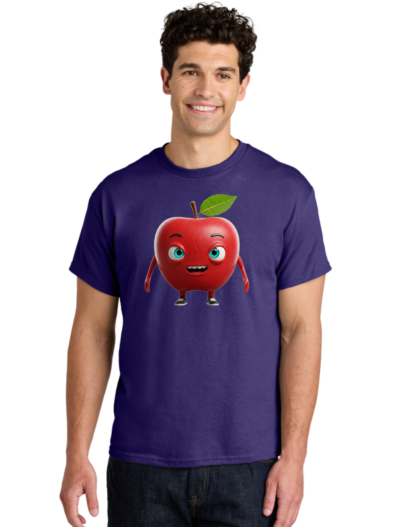 Cartoon-Apple-Character Men'S Graphic Tee, 100% Cotton, Comfortable Casual Summer Wear, Machine Washable, Vintage Camera, Old Camera, Antique Camera, Black Camera, Classic Photography, Photography Equipment, Nostalgic Device, Film Camera, Bao189